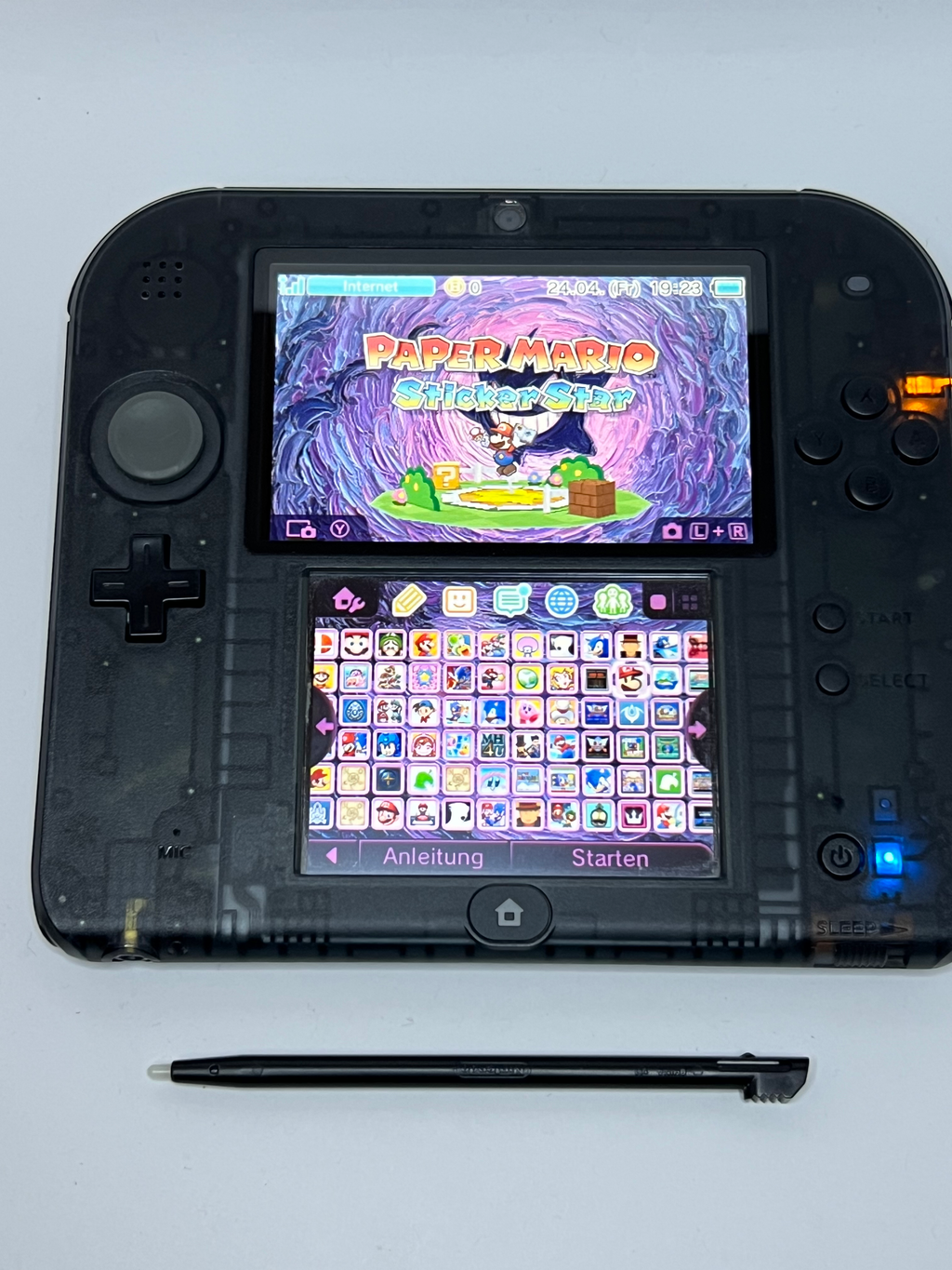 Nintendo 2DS Konsole schwarz transparent mit 128GB, Pokemon Bank, Poke Mover & vielen Extras