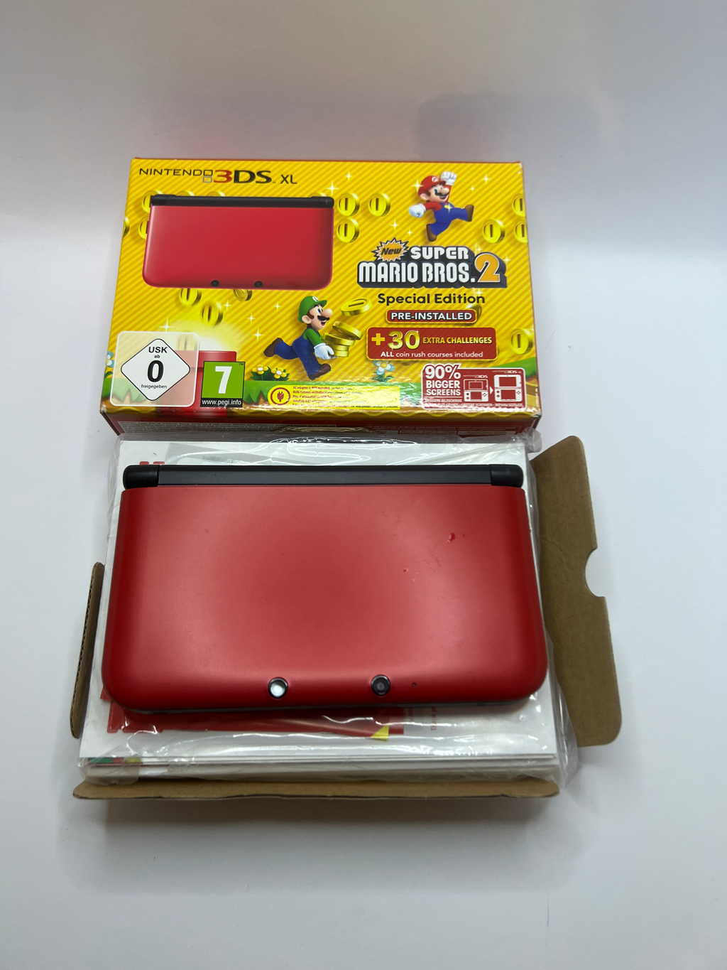 Nintendo 3DS XL Konsole rot CIB mit OVP, 128GB, Pokemon Bank, Poke Mover & vielen Extras