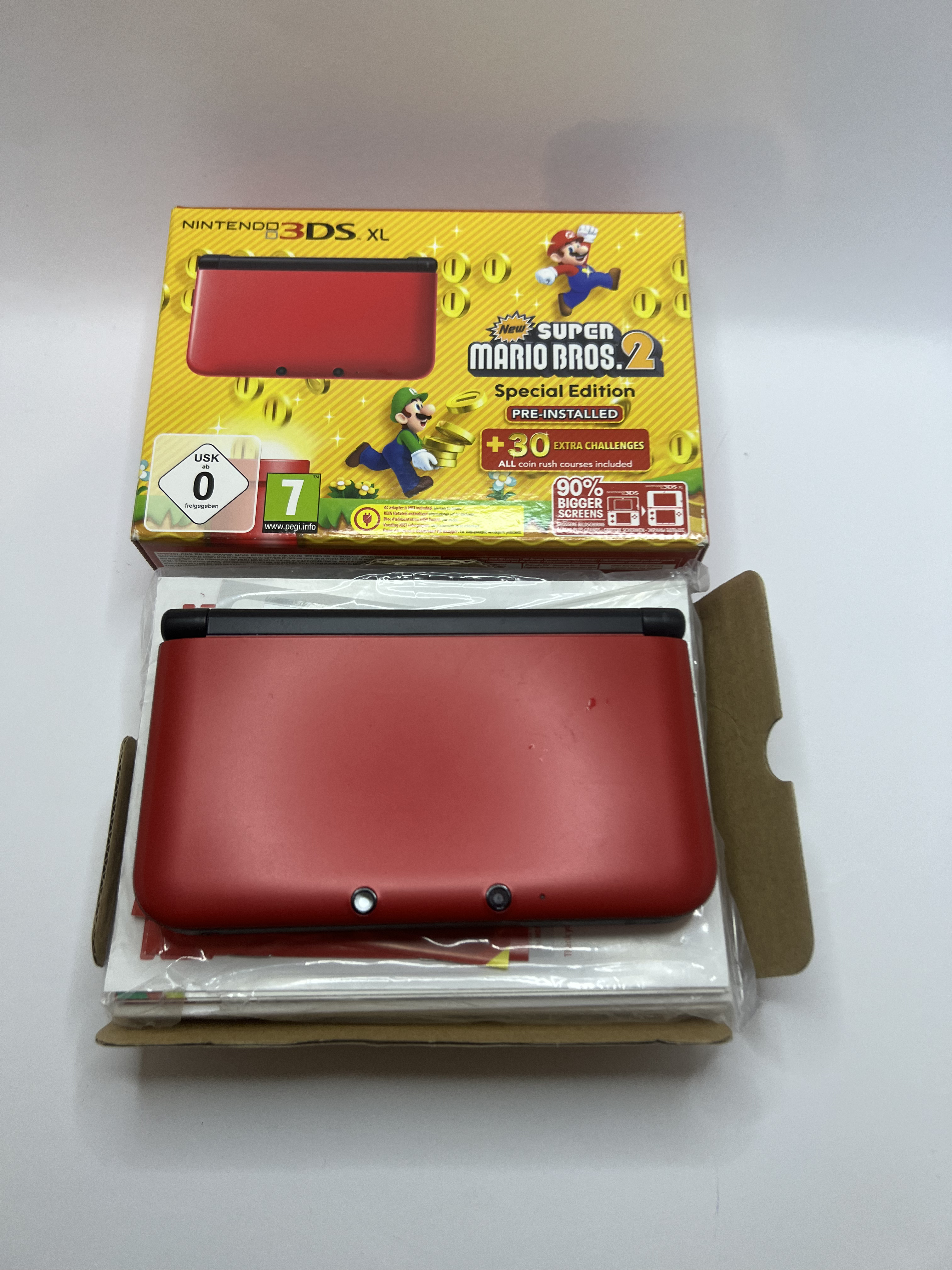 Nintendo 3DS XL Konsole rot CIB mit OVP, 128GB, Pokemon Bank, Poke Mover & vielen Extras