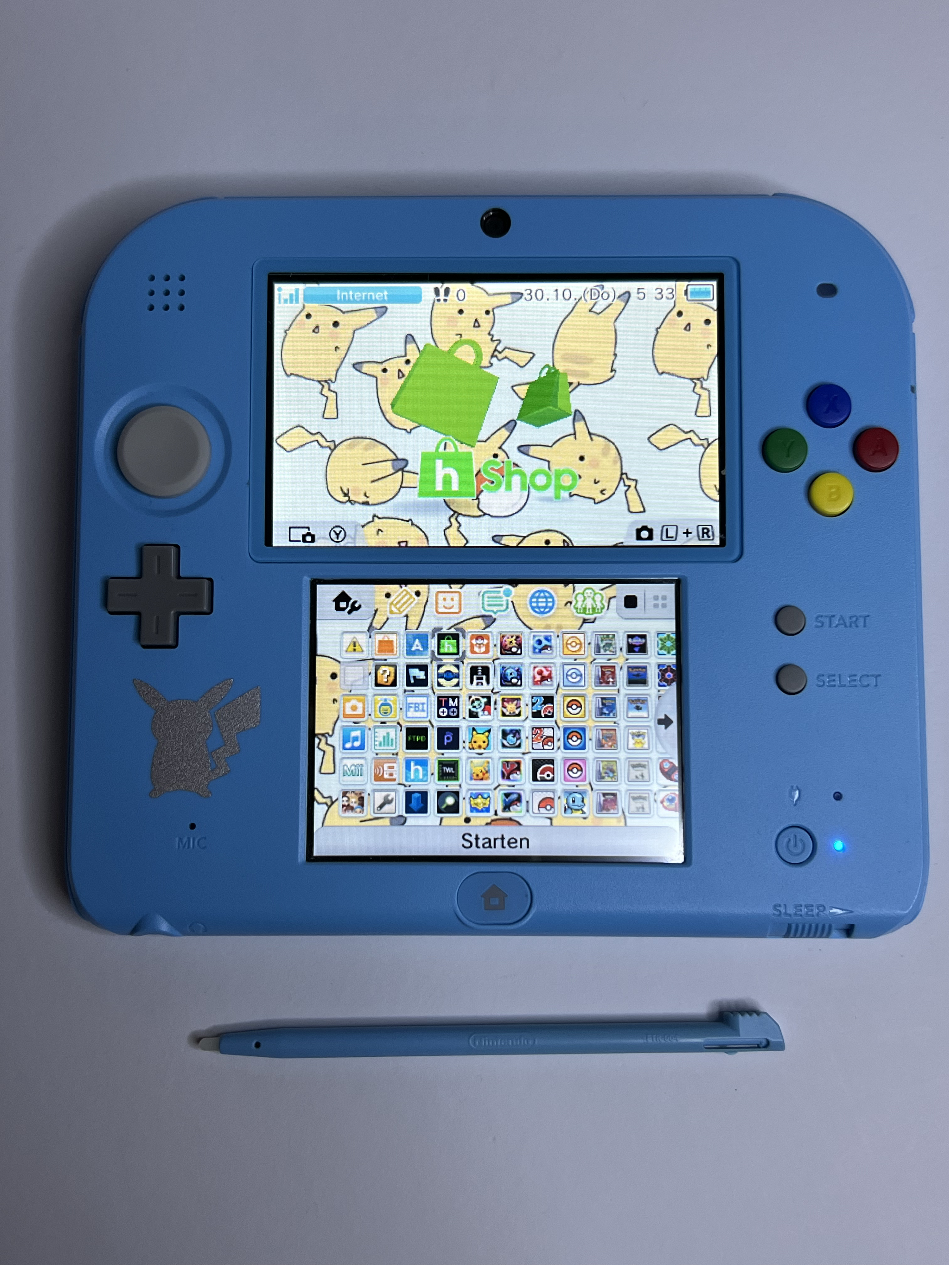 Nintendo 2DS Konsole Pokemon Mond Edition mit 128GB, Pokemon Bank, Poke Mover & vielen Extras