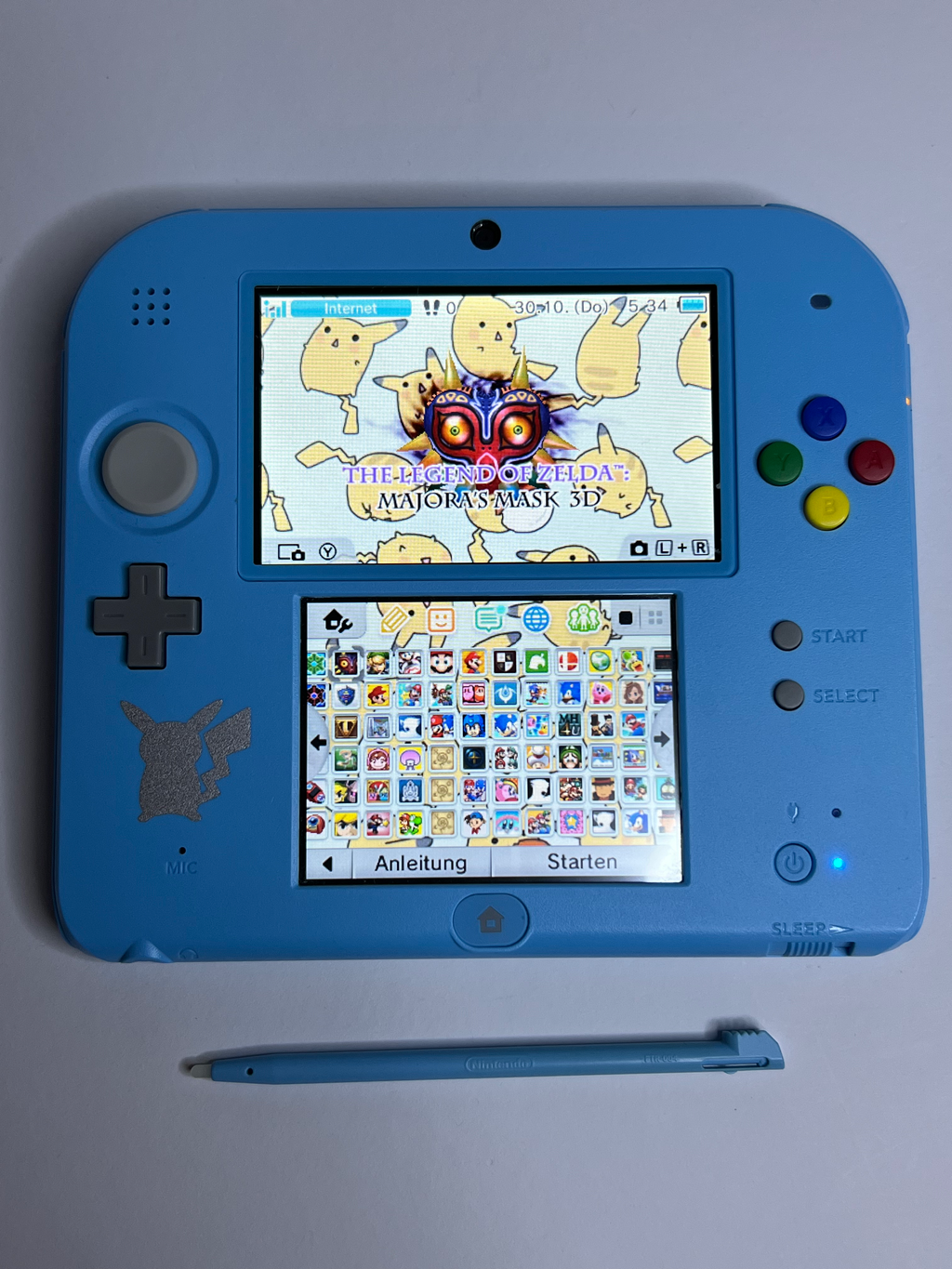 Nintendo 2DS Konsole Pokemon Sonne & Mond Edition mit 128GB, Pokemon Bank, Poke Mover & vielen Extras