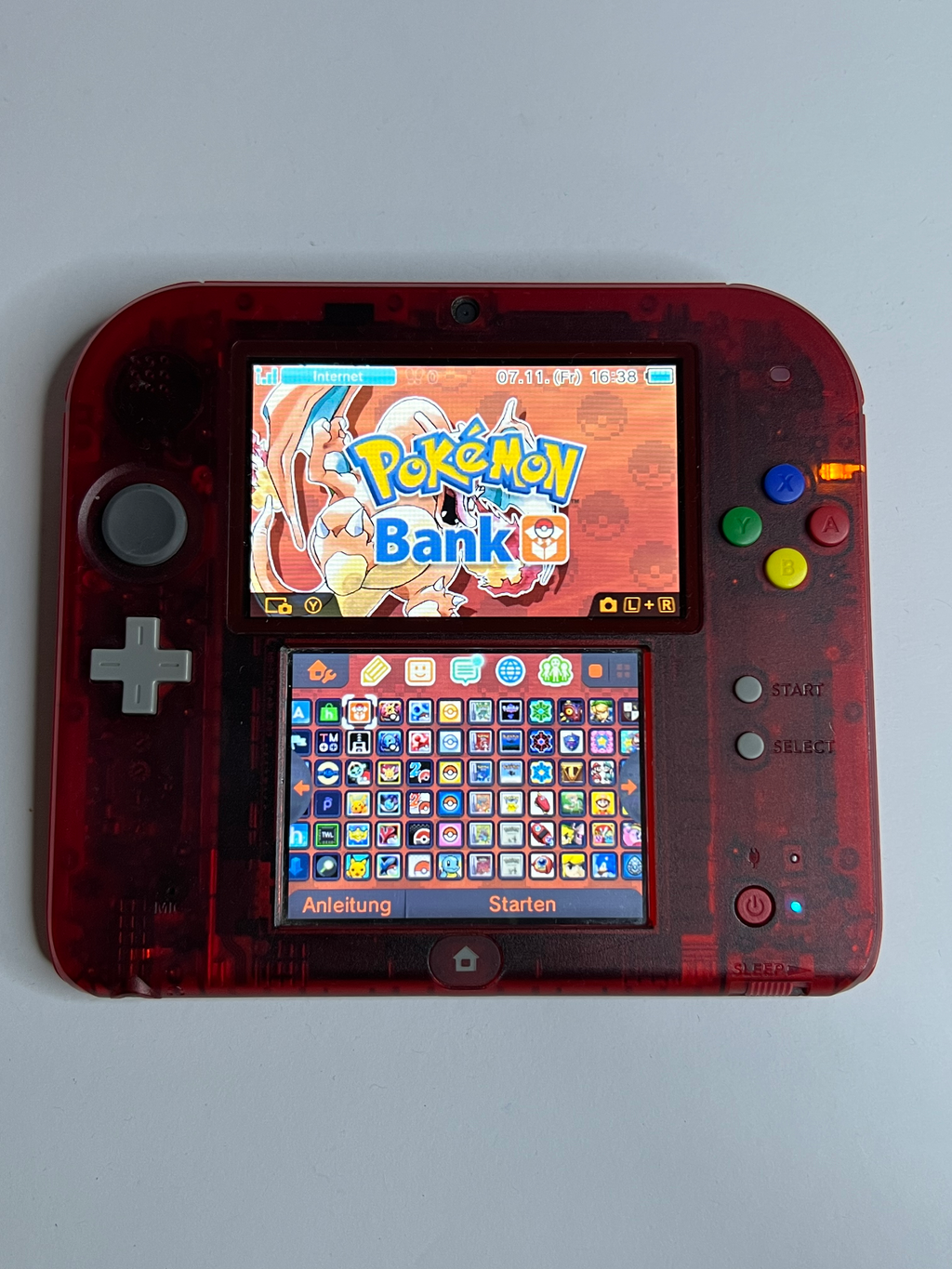 Nintendo 2DS Pokemon Rote Edition mit 128GB, Pokemon Bank, Poke Mover & vielen Extras