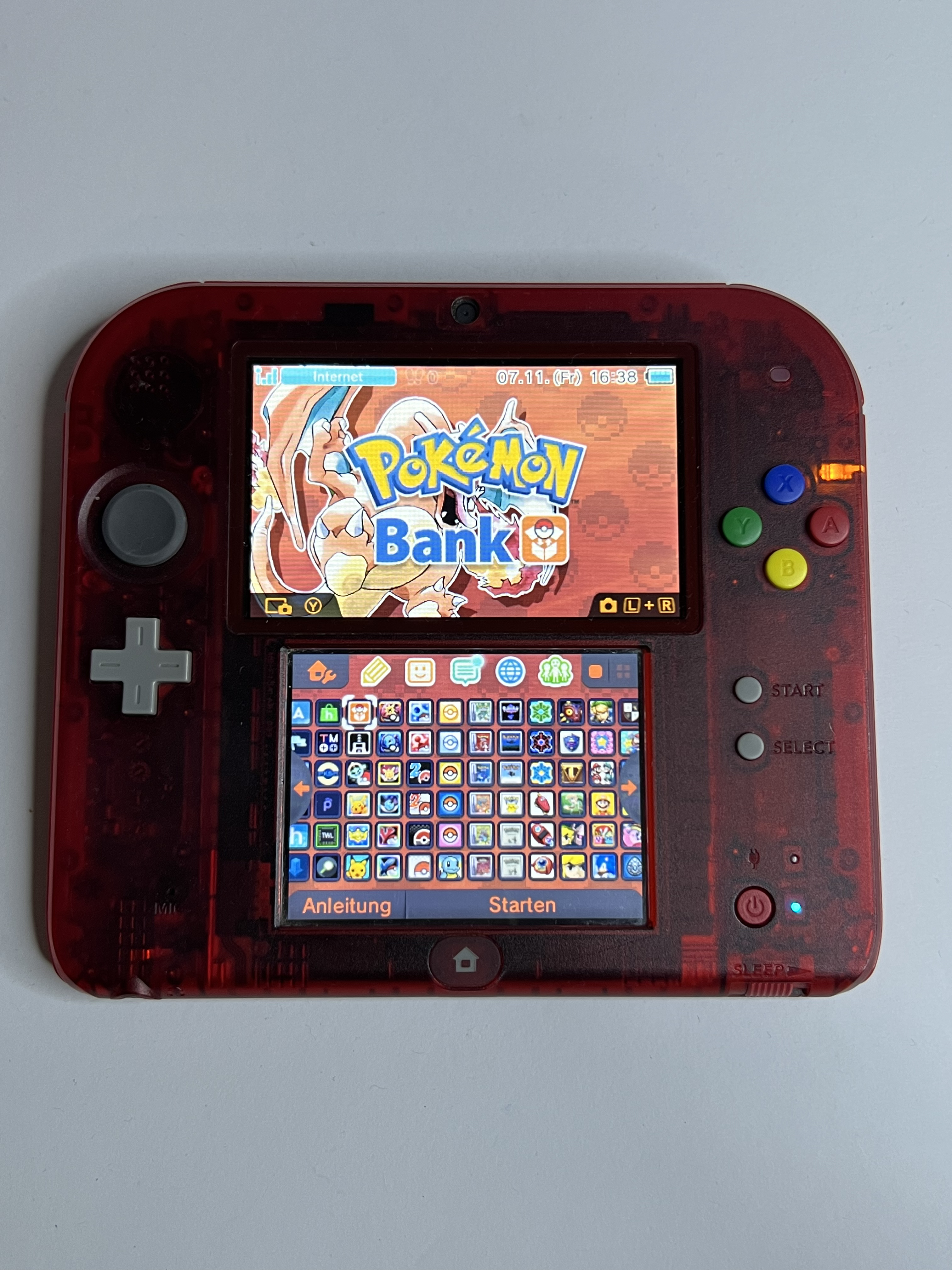 Nintendo 2DS Pokemon Rote Edition mit 128GB, Pokemon Bank, Poke Mover & vielen Extras