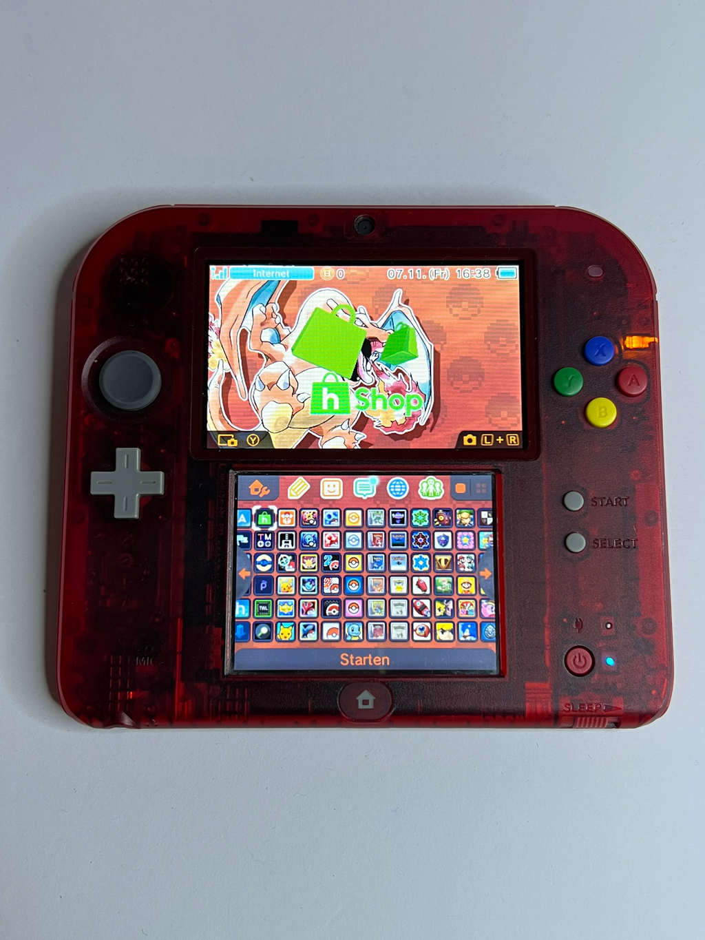 Nintendo 2DS Pokemon Rote Edition mit 128GB, Pokemon Bank, Poke Mover & vielen Extras