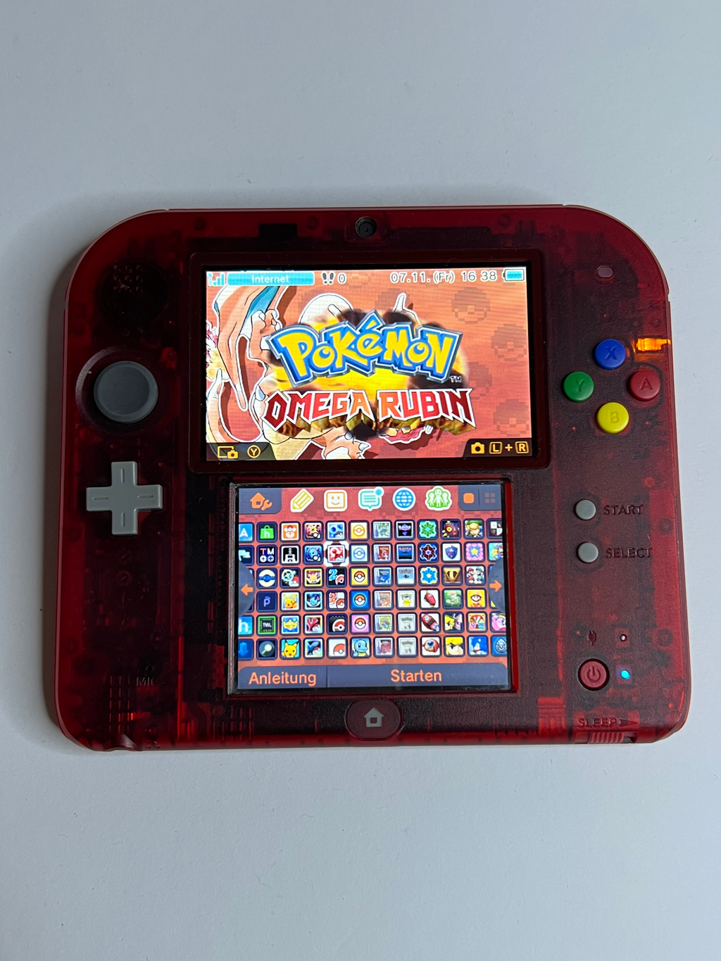 Nintendo 2DS Pokemon Rote Edition mit 128GB, Pokemon Bank, Poke Mover & vielen Extras