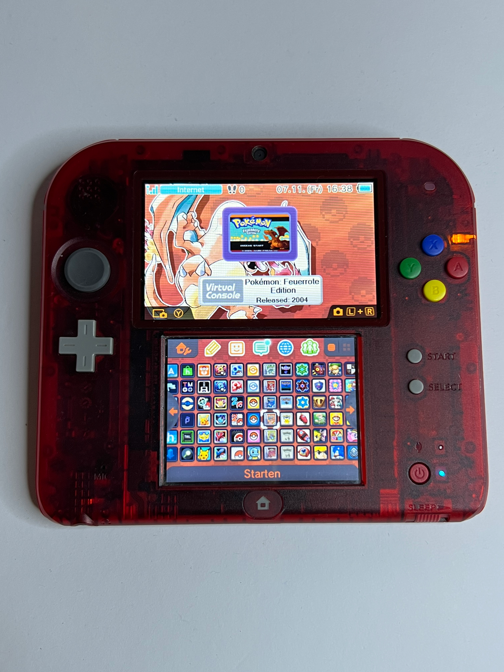 Nintendo 2DS Pokemon Rote Edition mit 128GB, Pokemon Bank, Poke Mover & vielen Extras