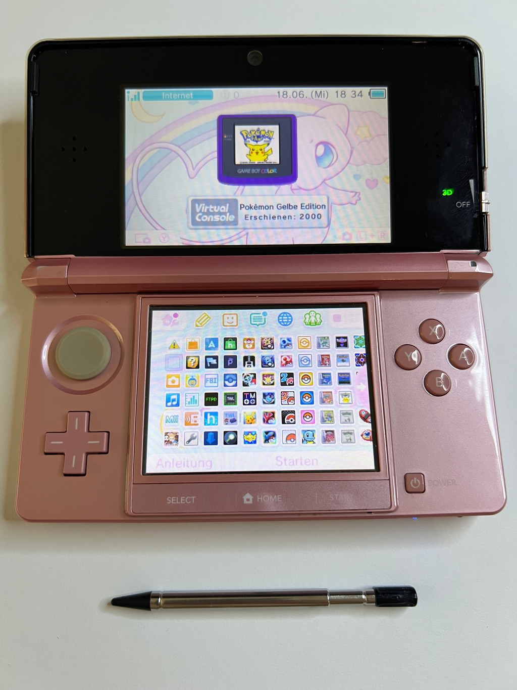 Nintendo 3DS Konsole in rosa pink mit 128GB, Pokemon Bank, Poke Mover & vielen Extras