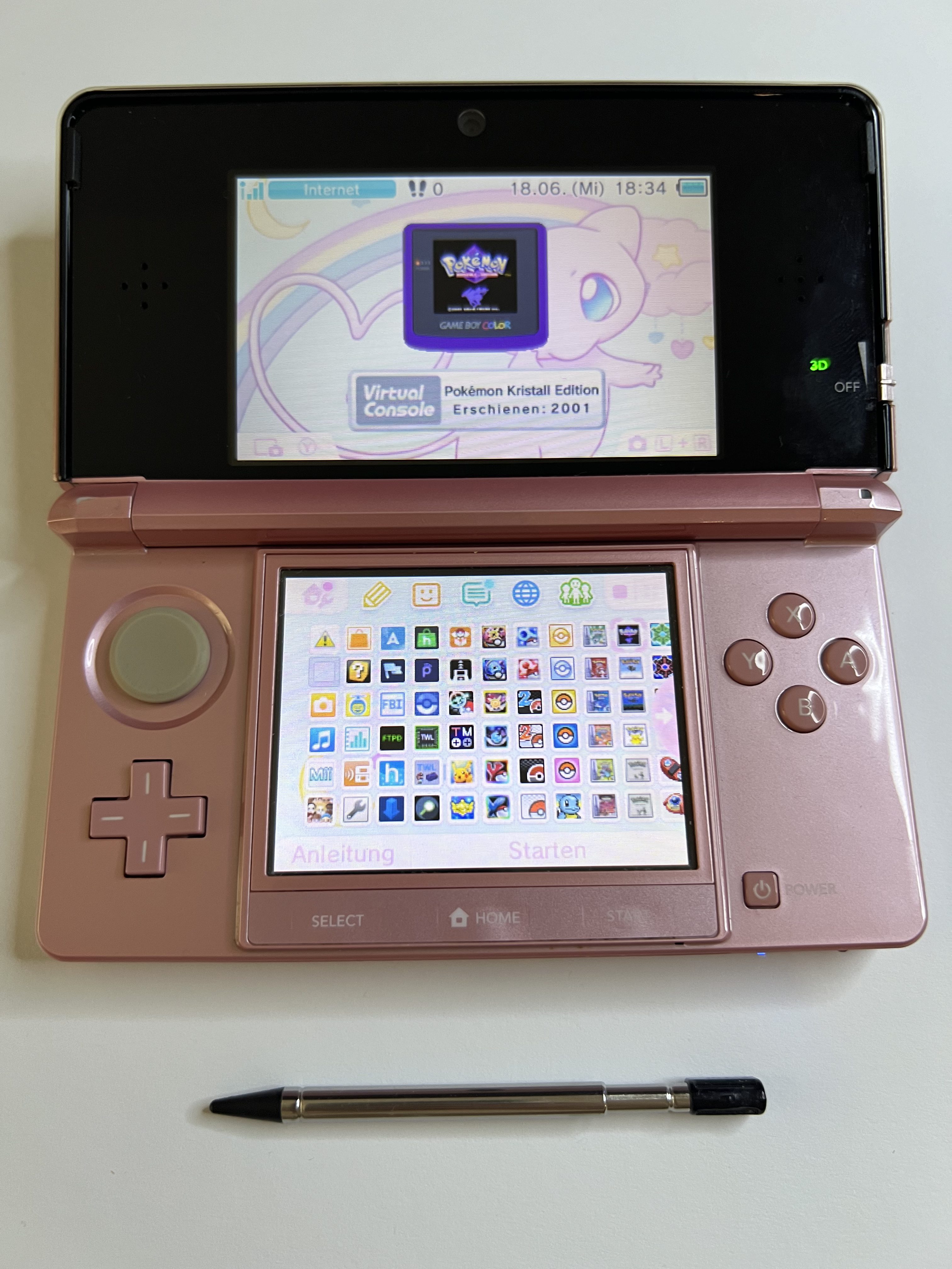 Nintendo 3DS Konsole in rosa pink mit 128GB, Pokemon Bank, Poke Mover & vielen Extras