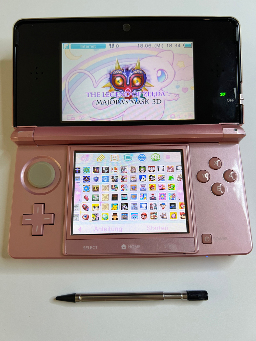 Nintendo 3DS Konsole in rosa pink mit 128GB, Pokemon Bank, Poke Mover & vielen Extras