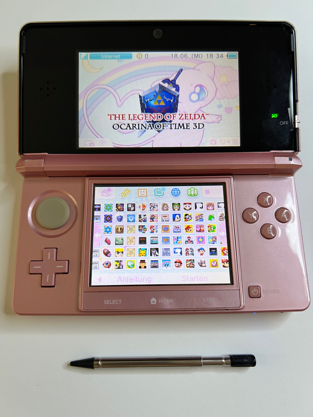Nintendo 3DS Konsole in rosa pink mit 128GB, Pokemon Bank, Poke Mover & vielen Extras