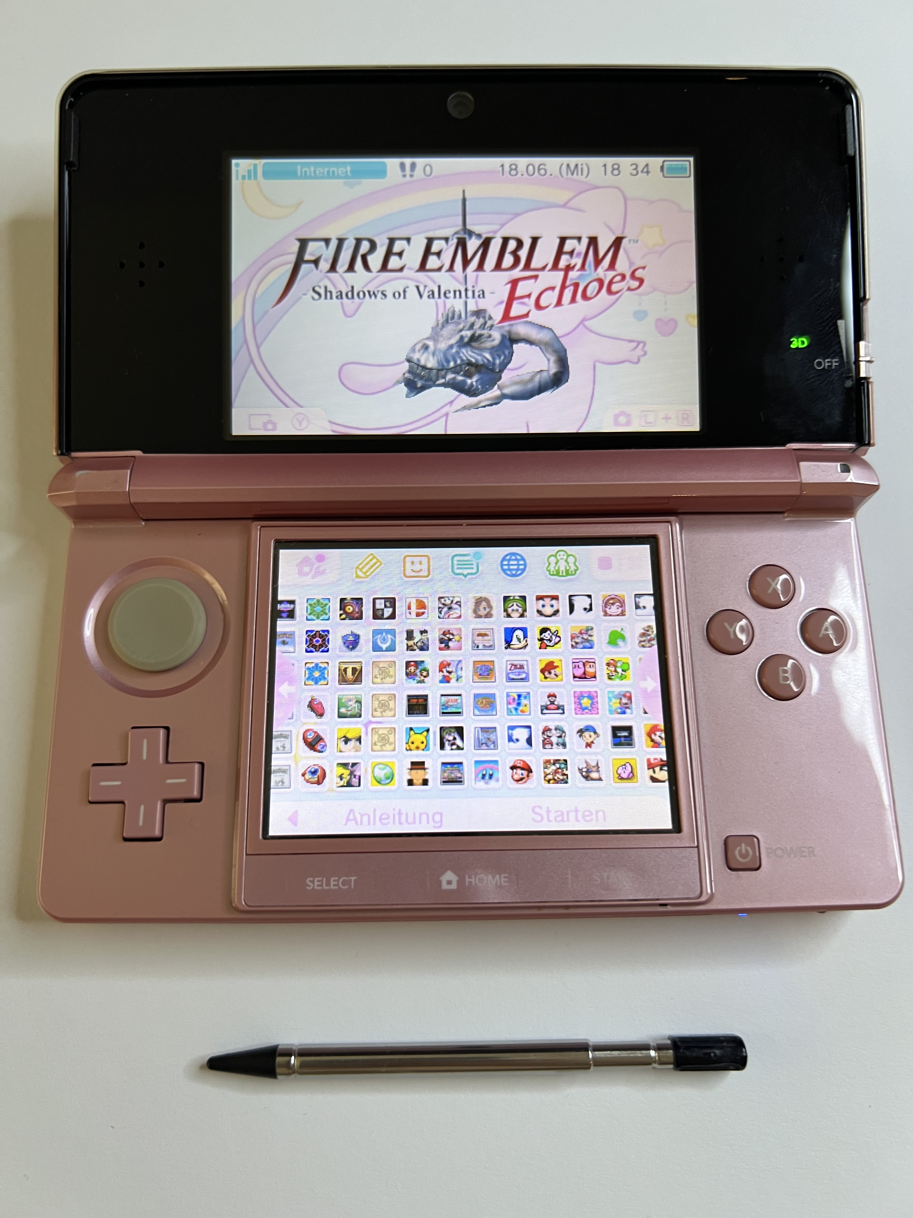 Nintendo 3DS Konsole in rosa pink mit 128GB, Pokemon Bank, Poke Mover & vielen Extras