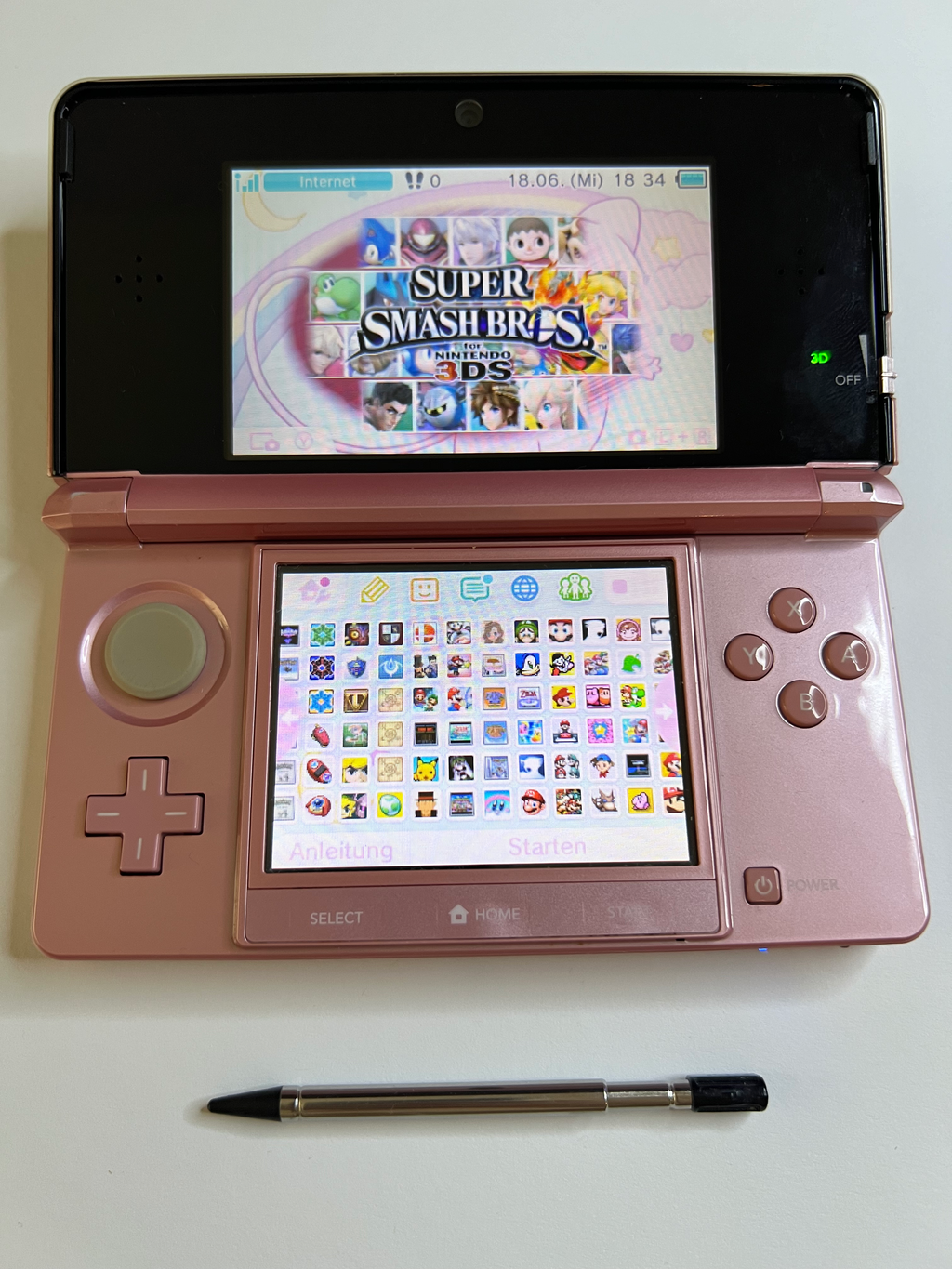 Nintendo 3DS Konsole in rosa pink mit 128GB, Pokemon Bank, Poke Mover & vielen Extras