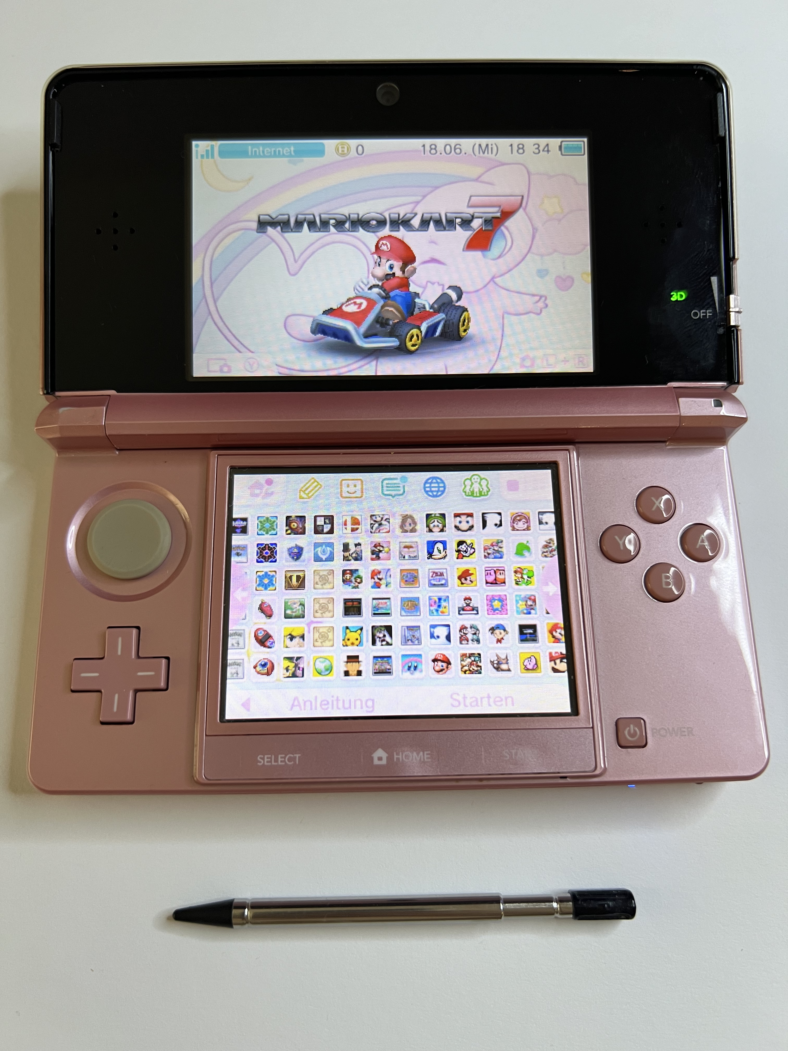 Nintendo 3DS Konsole in rosa pink mit 128GB, Pokemon Bank, Poke Mover & vielen Extras