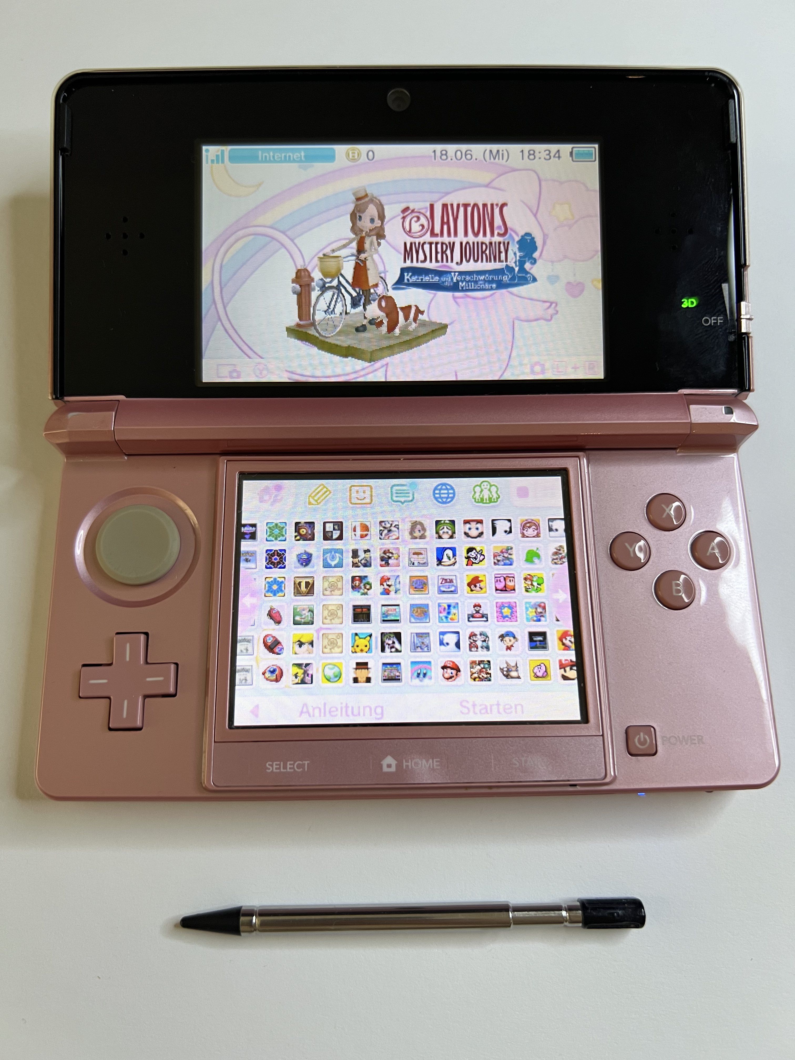 Nintendo 3DS Konsole in rosa pink mit 128GB, Pokemon Bank, Poke Mover & vielen Extras
