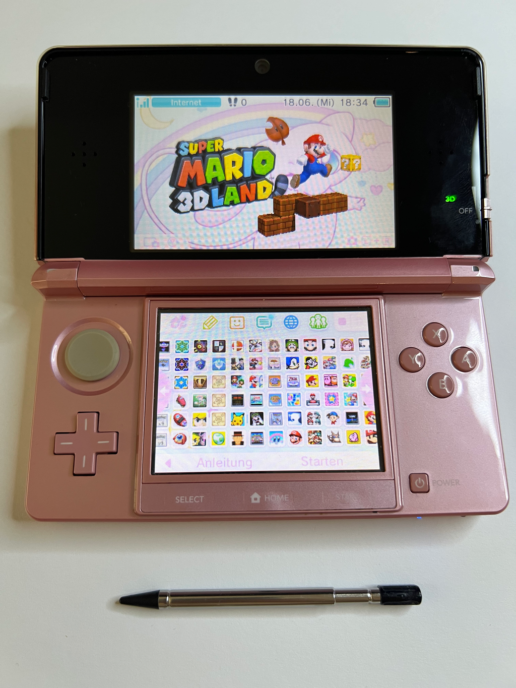 Nintendo 3DS Konsole in rosa pink mit 128GB, Pokemon Bank, Poke Mover & vielen Extras