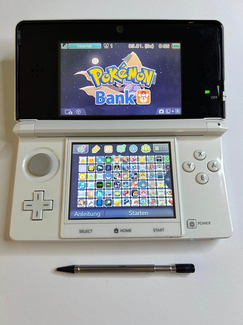 Nintendo 3DS Konsole weiß mit OVP, 128GB, Pokemon Bank, Poke Mover & vielen Extras