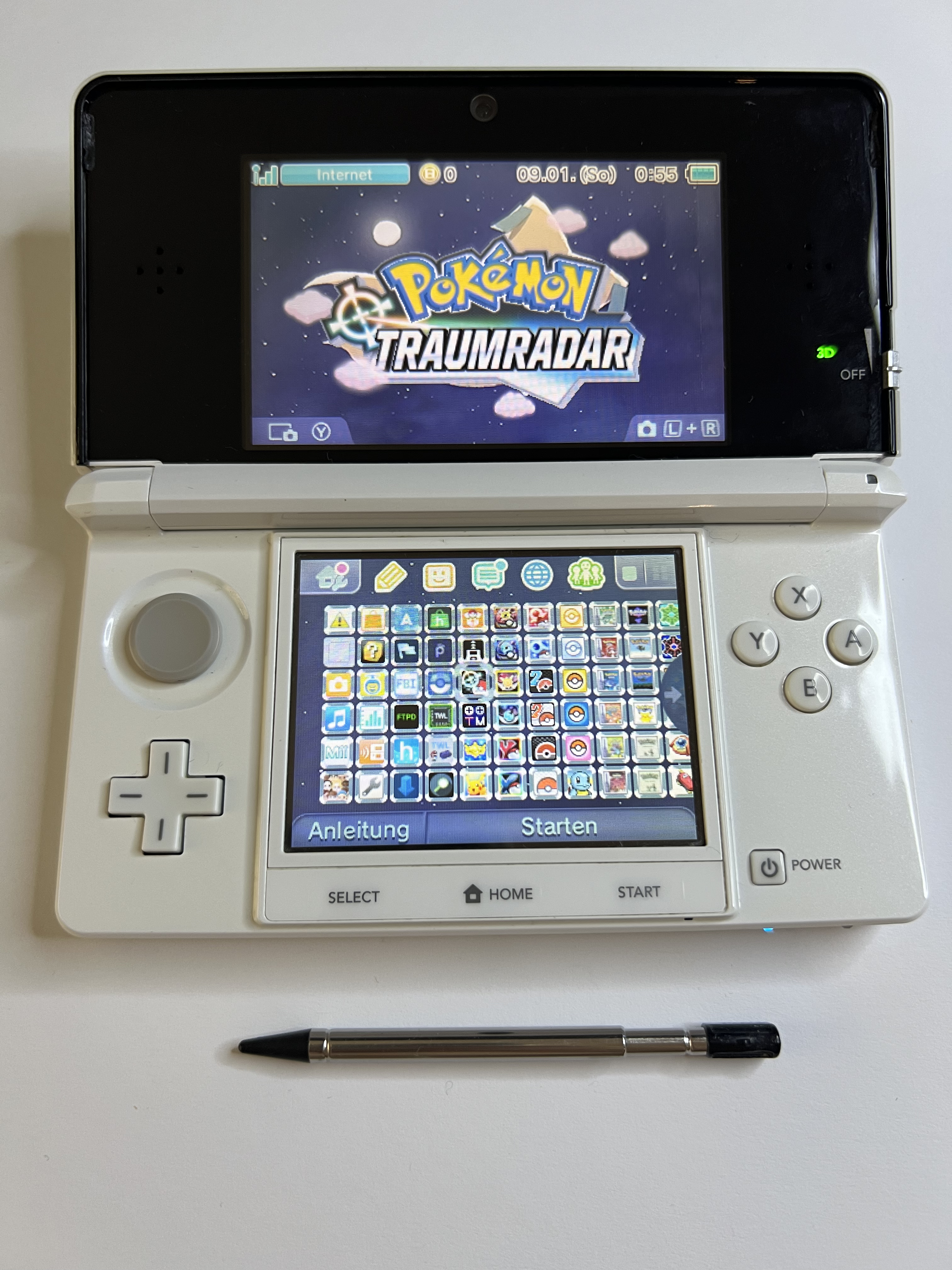Nintendo 3DS Konsole weiß mit OVP, 128GB, Pokemon Bank, Poke Mover & vielen Extras