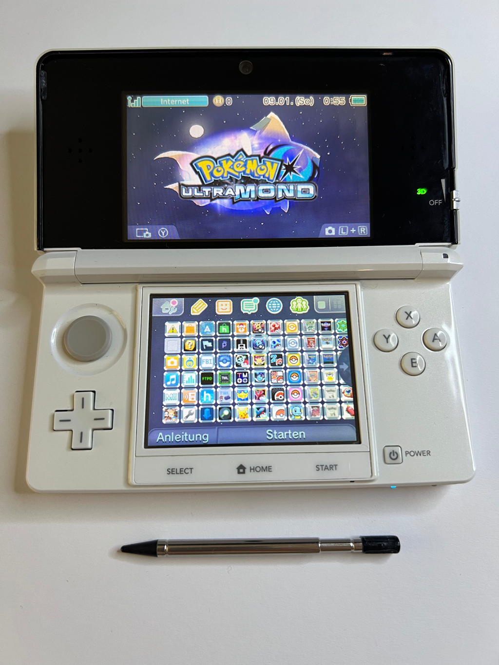 Nintendo 3DS Konsole weiß mit OVP, 128GB, Pokemon Bank, Poke Mover & vielen Extras