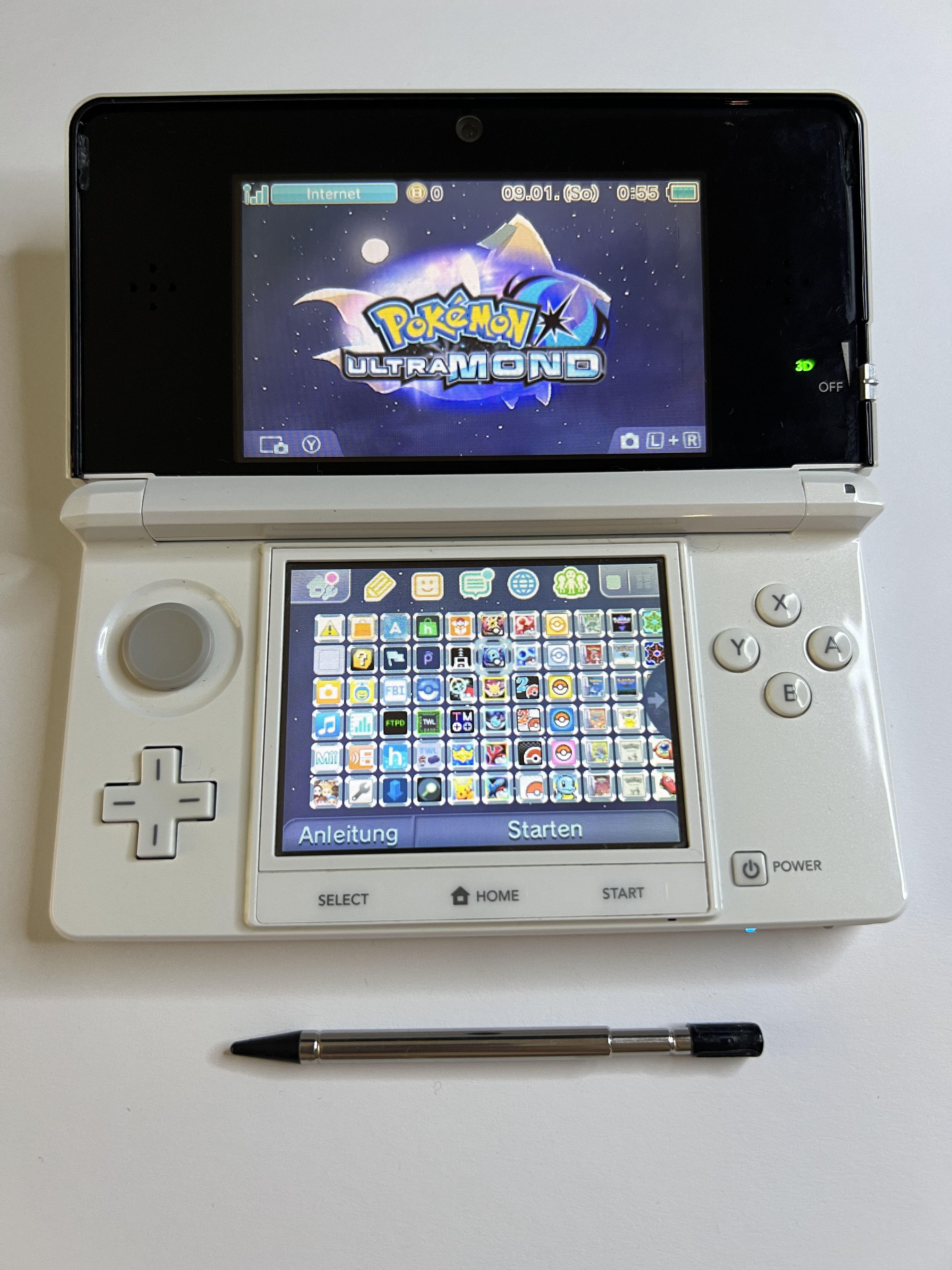 Nintendo 3DS Konsole weiß mit OVP, 128GB, Pokemon Bank, Poke Mover & vielen Extras