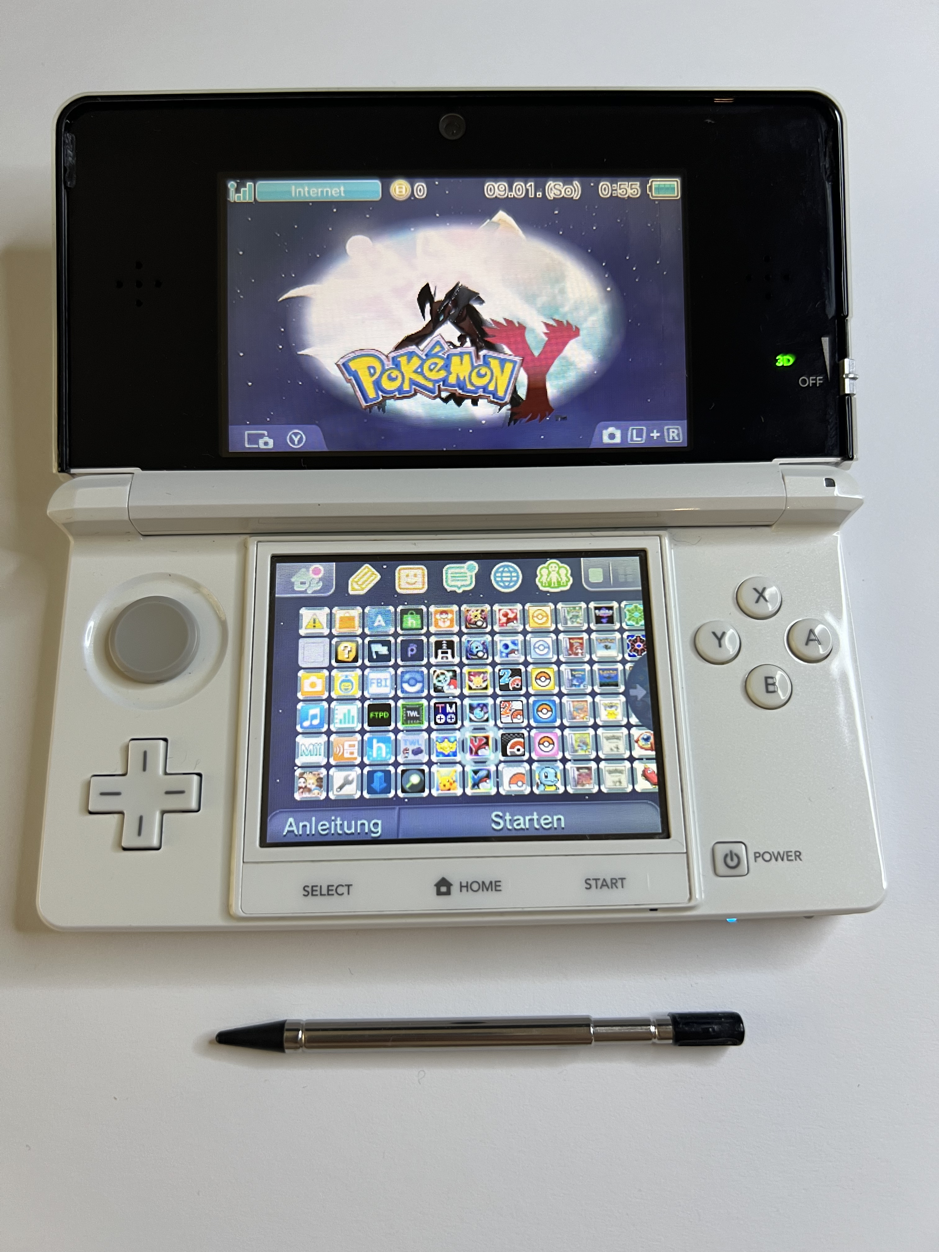 Nintendo 3DS Konsole weiß mit OVP, 128GB, Pokemon Bank, Poke Mover & vielen Extras