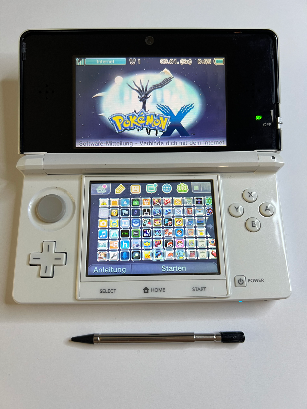 Nintendo 3DS Konsole weiß mit OVP, 128GB, Pokemon Bank, Poke Mover & vielen Extras