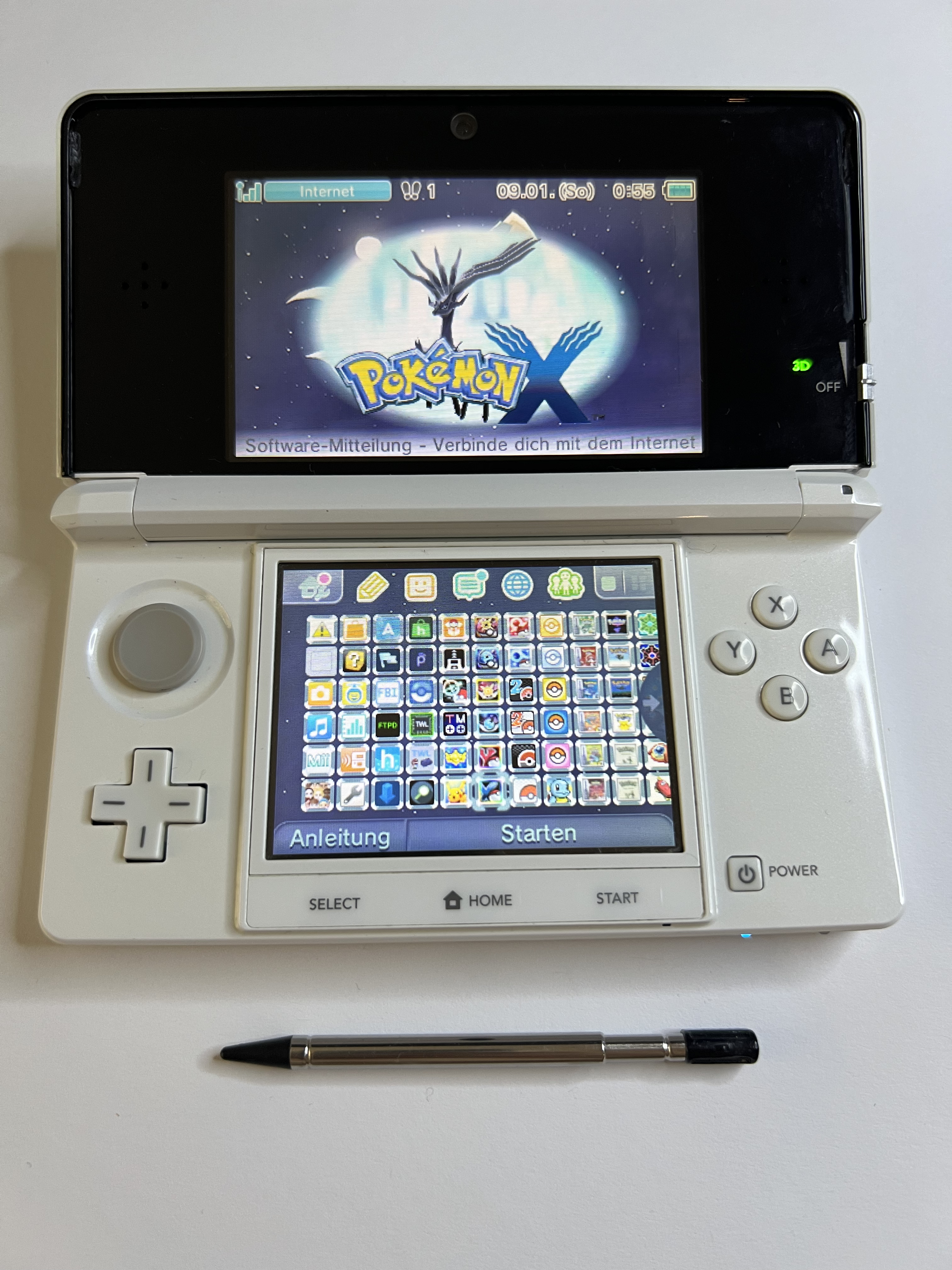 Nintendo 3DS Konsole weiß mit OVP, 128GB, Pokemon Bank, Poke Mover & vielen Extras