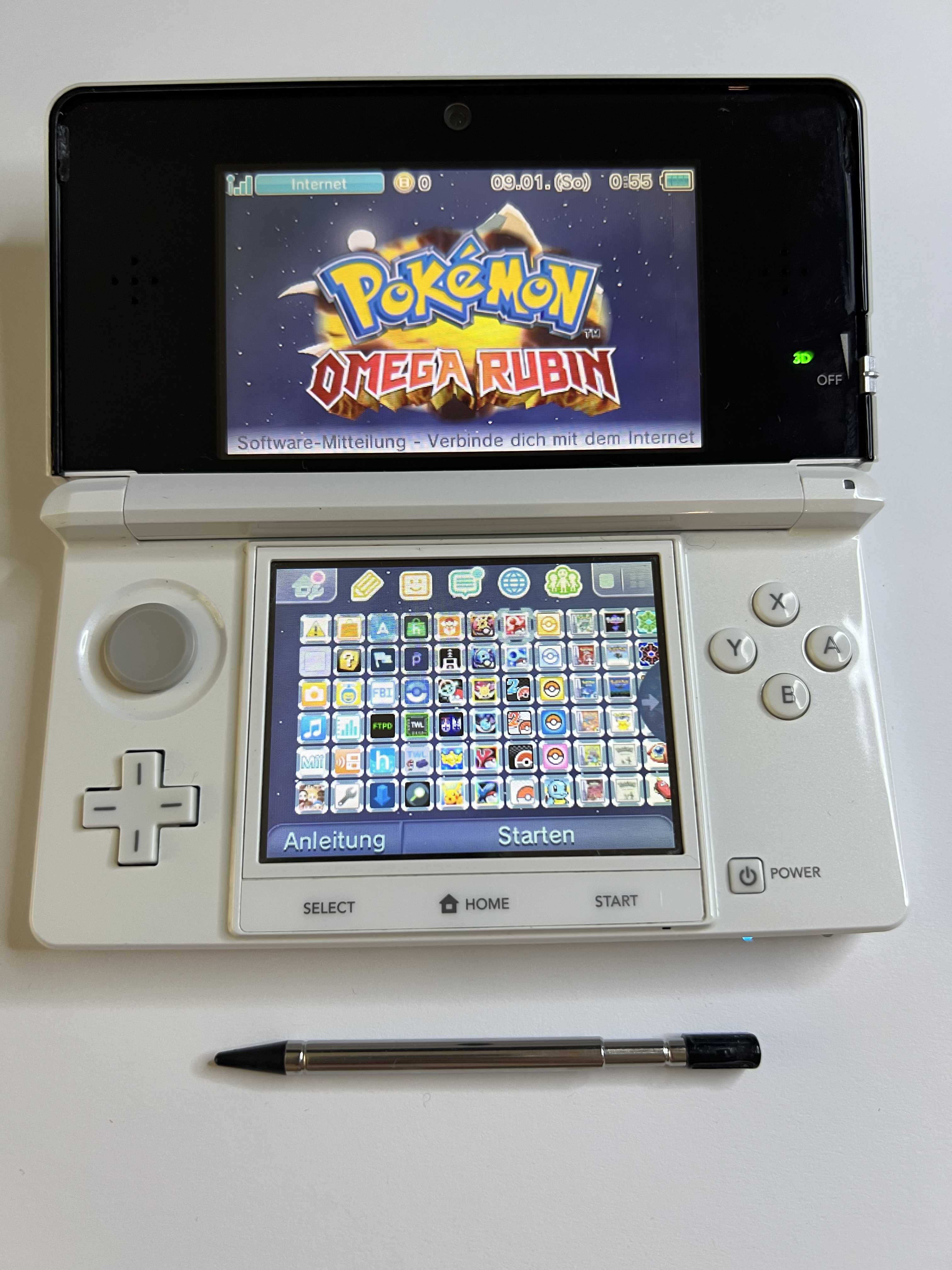 Nintendo 3DS Konsole weiß mit OVP, 128GB, Pokemon Bank, Poke Mover & vielen Extras