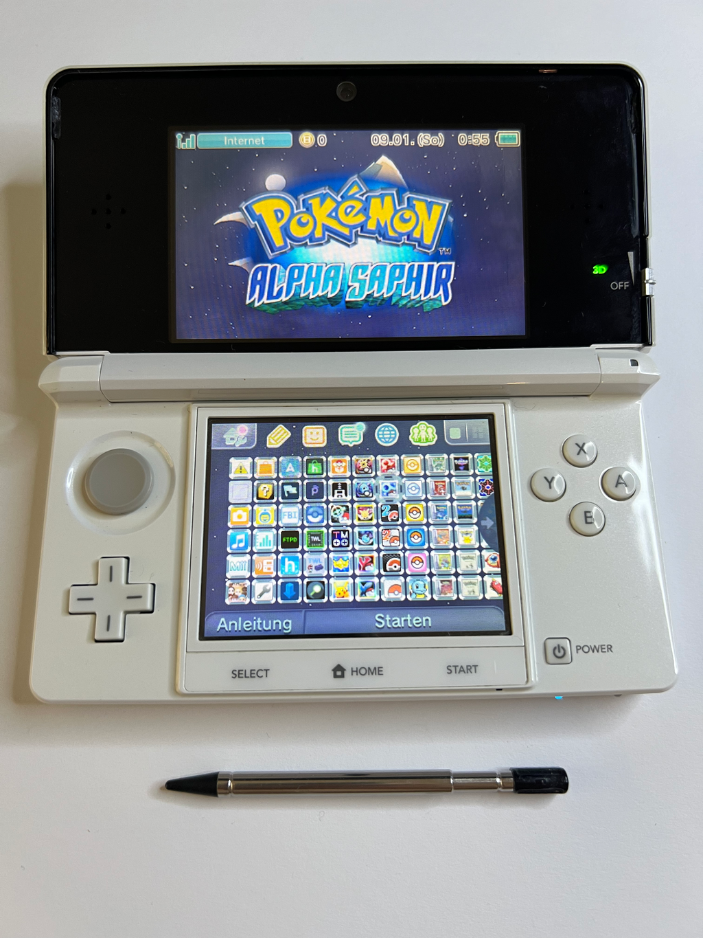 Nintendo 3DS Konsole weiß mit OVP, 128GB, Pokemon Bank, Poke Mover & vielen Extras