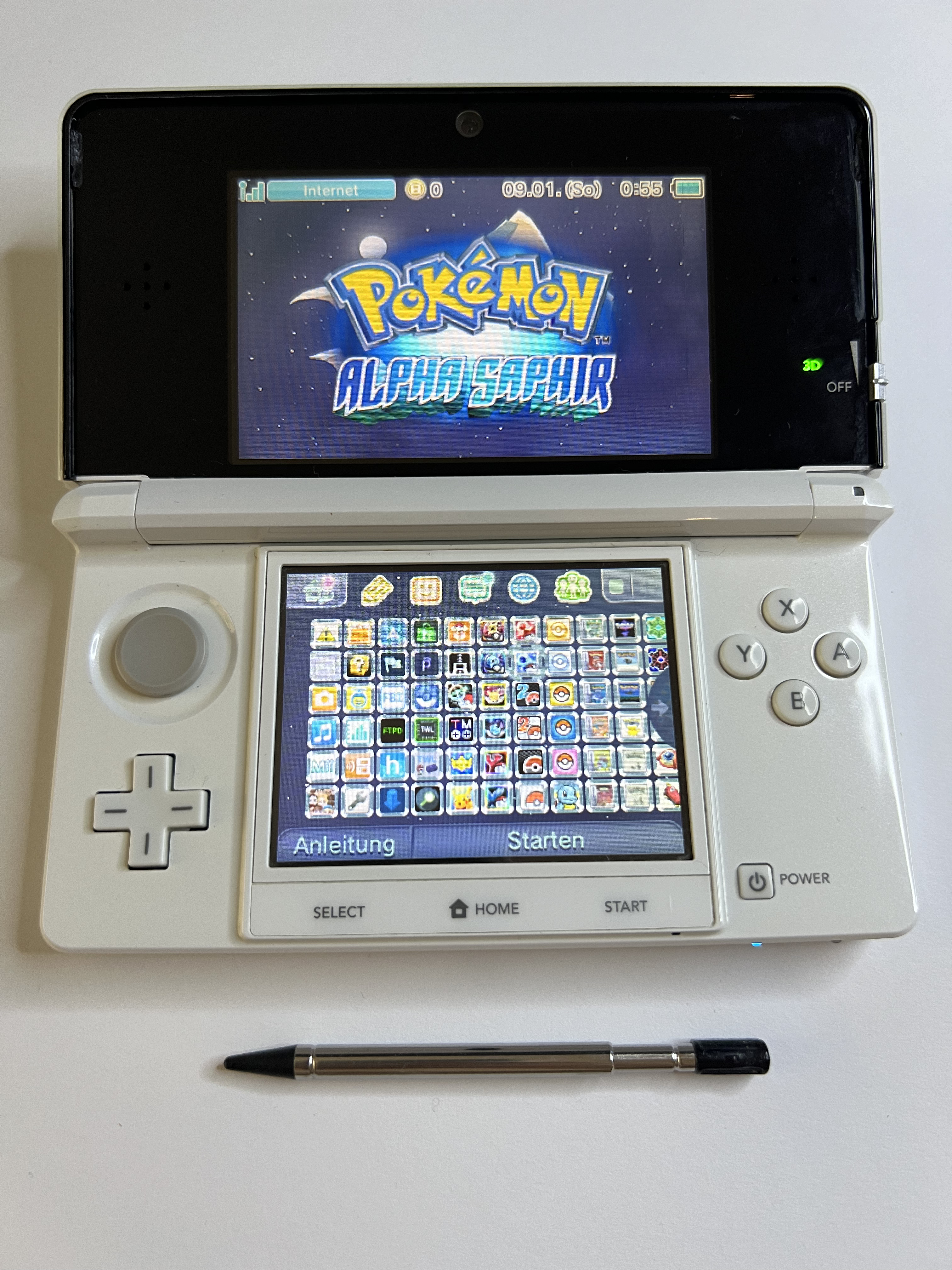 Nintendo 3DS Konsole weiß mit OVP, 128GB, Pokemon Bank, Poke Mover & vielen Extras