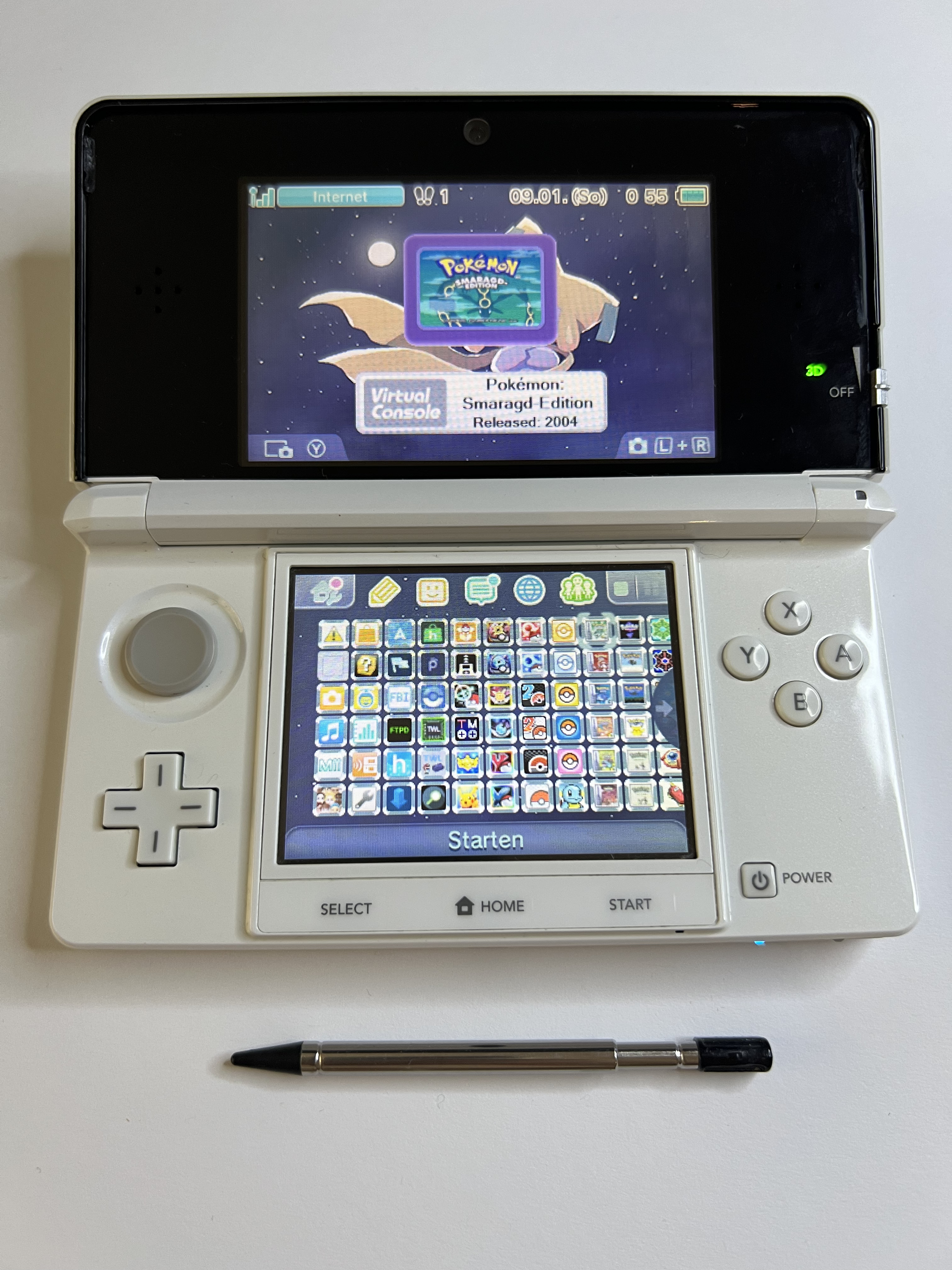 Nintendo 3DS Konsole weiß mit OVP, 128GB, Pokemon Bank, Poke Mover & vielen Extras