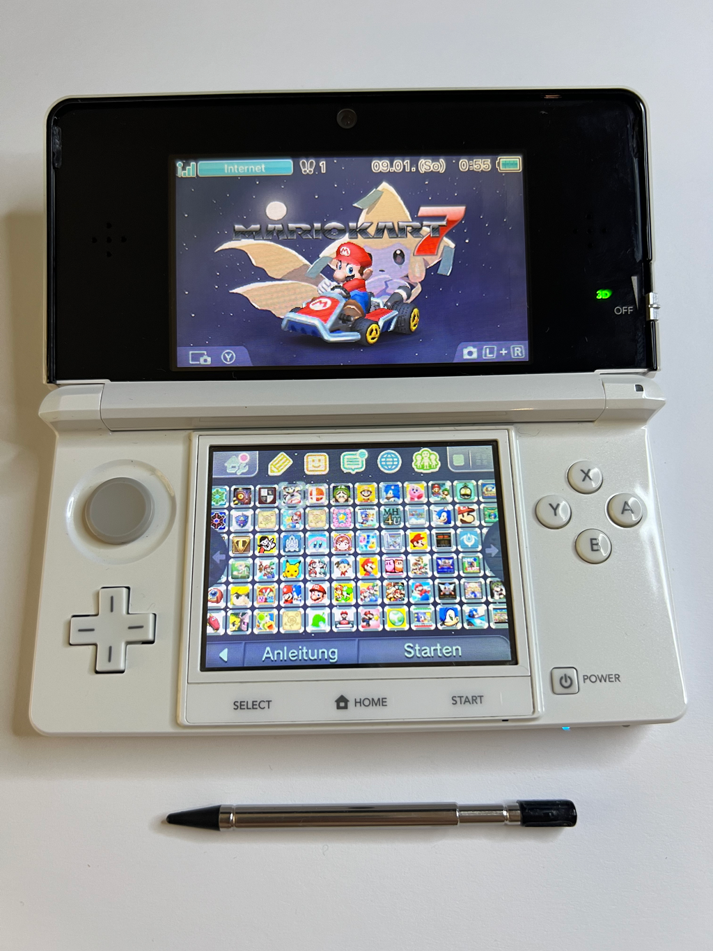 Nintendo 3DS Konsole weiß mit OVP, 128GB, Pokemon Bank, Poke Mover & vielen Extras