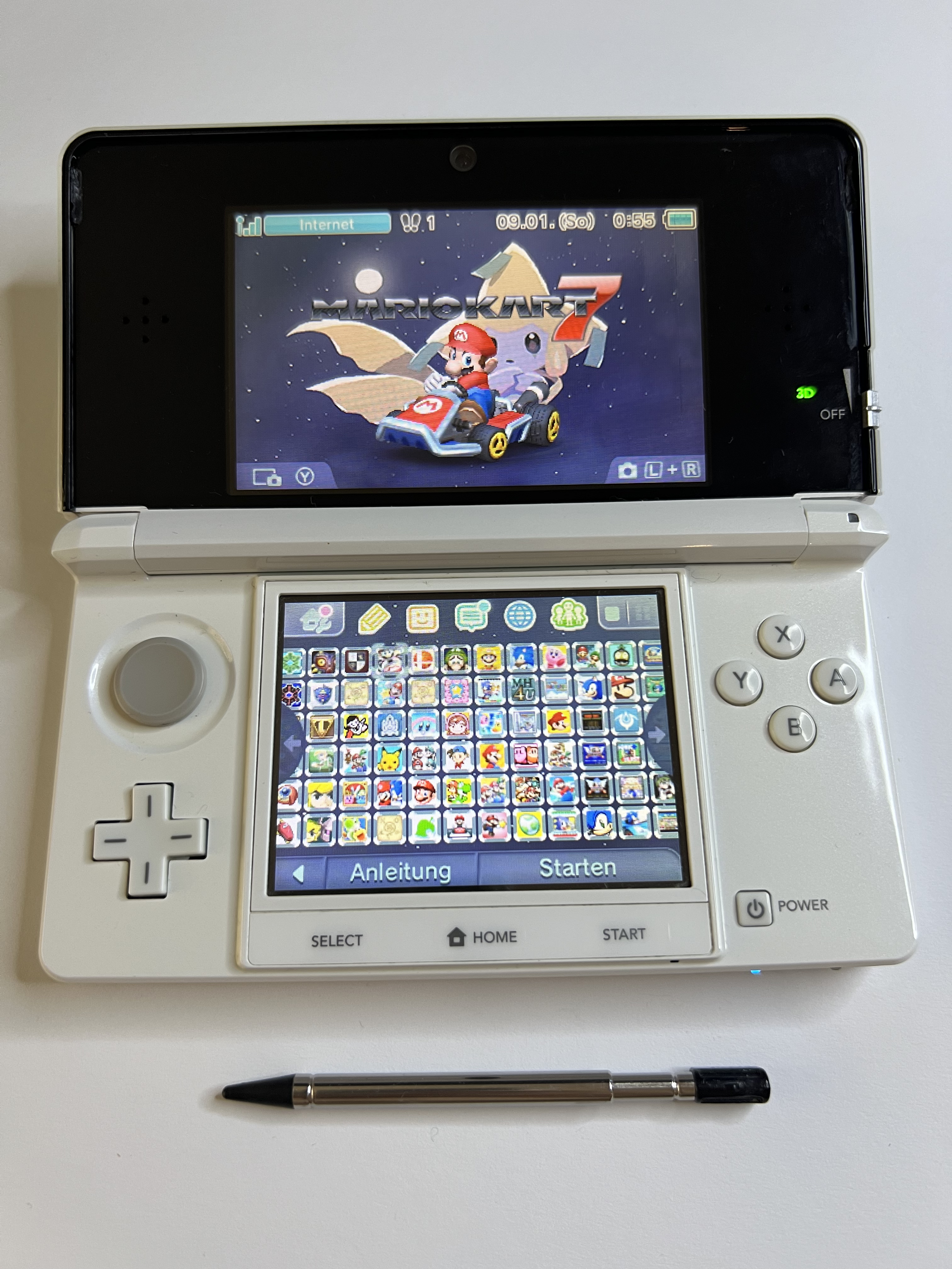 Nintendo 3DS Konsole weiß mit OVP, 128GB, Pokemon Bank, Poke Mover & vielen Extras