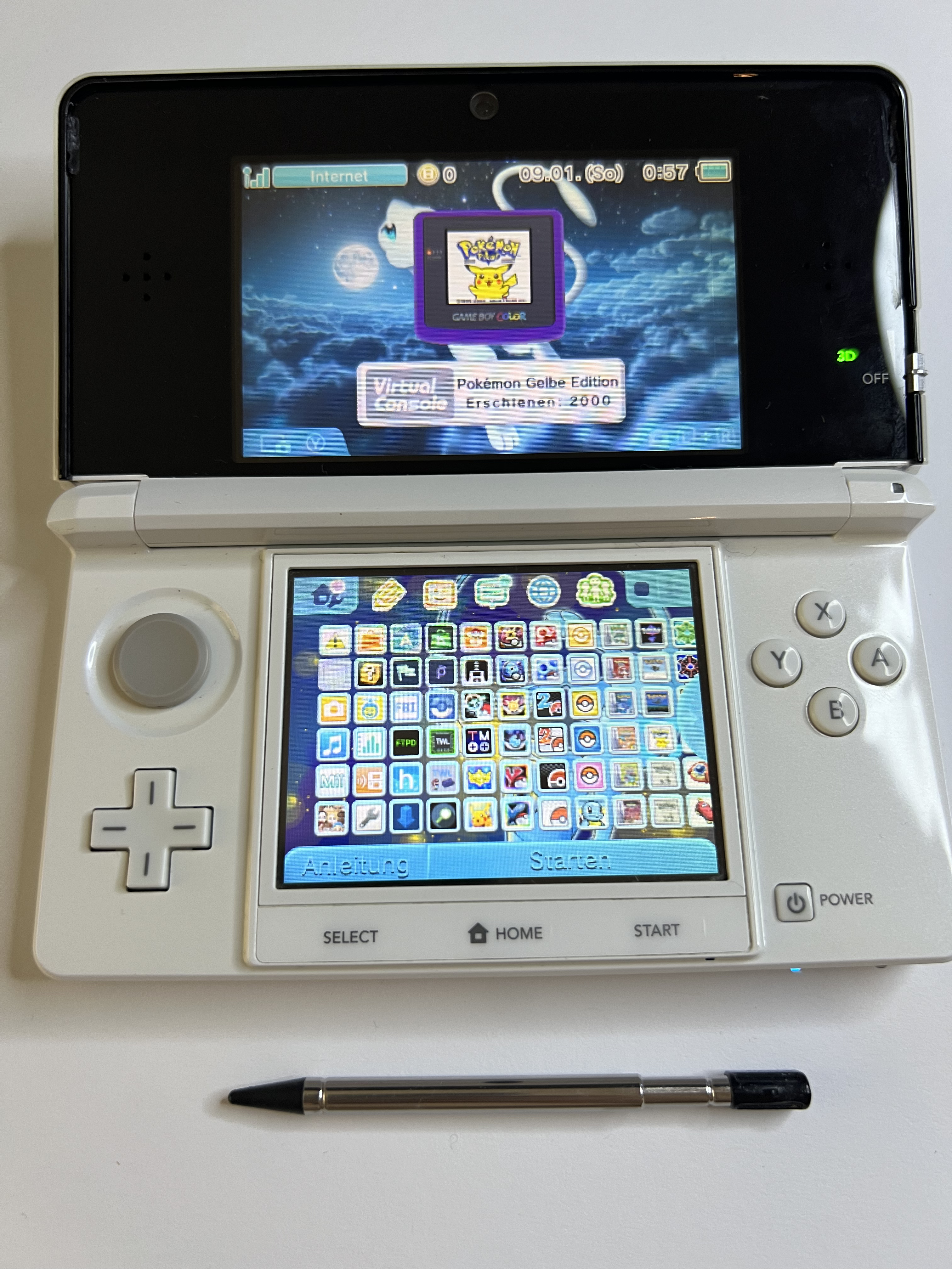 Nintendo 3DS Konsole perl weiß mit 128GB, Pokemon Bank, Poke Mover & vielen Extras
