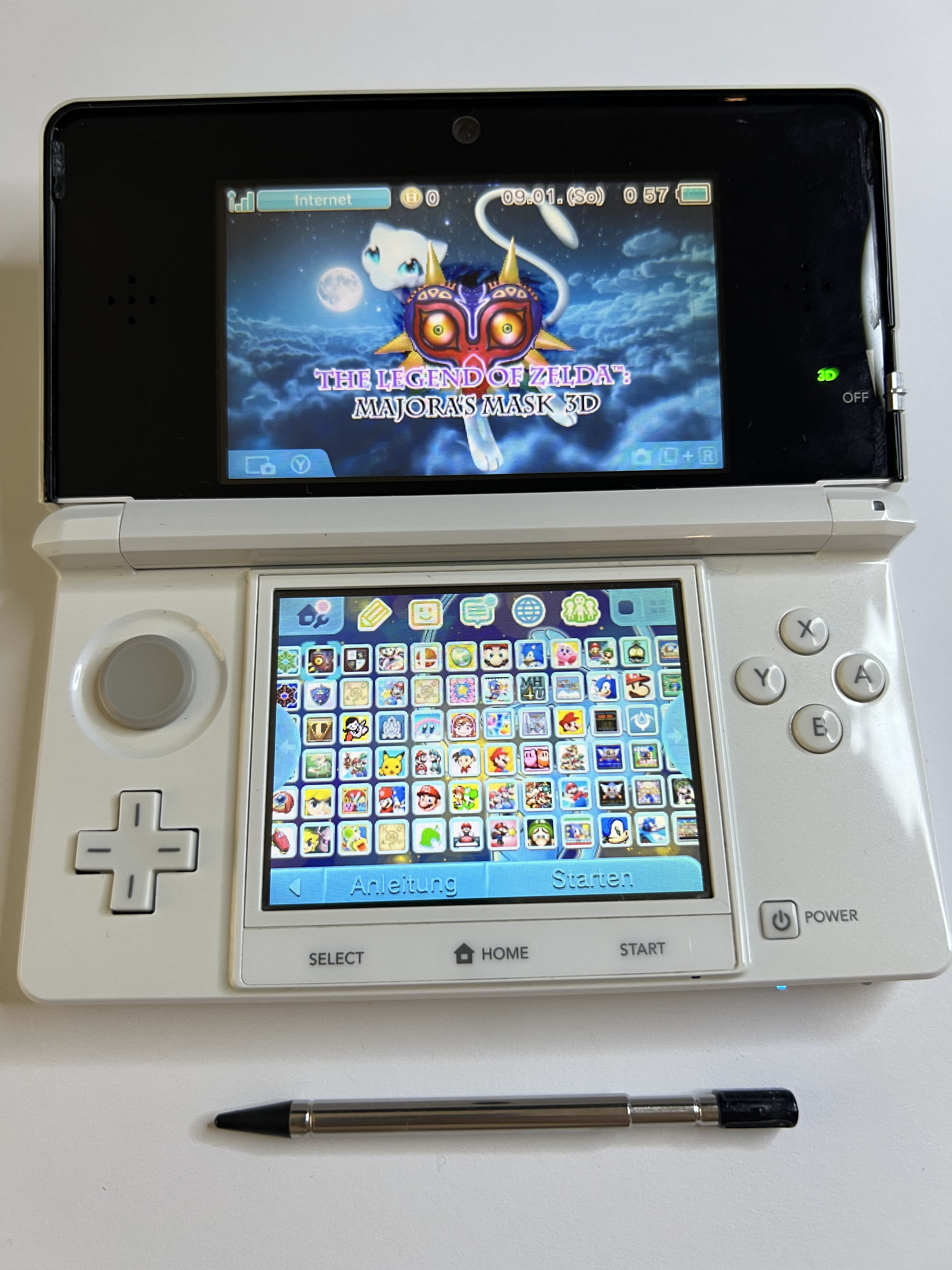 Nintendo 3DS Konsole perl weiß mit 128GB, Pokemon Bank, Poke Mover & vielen Extras