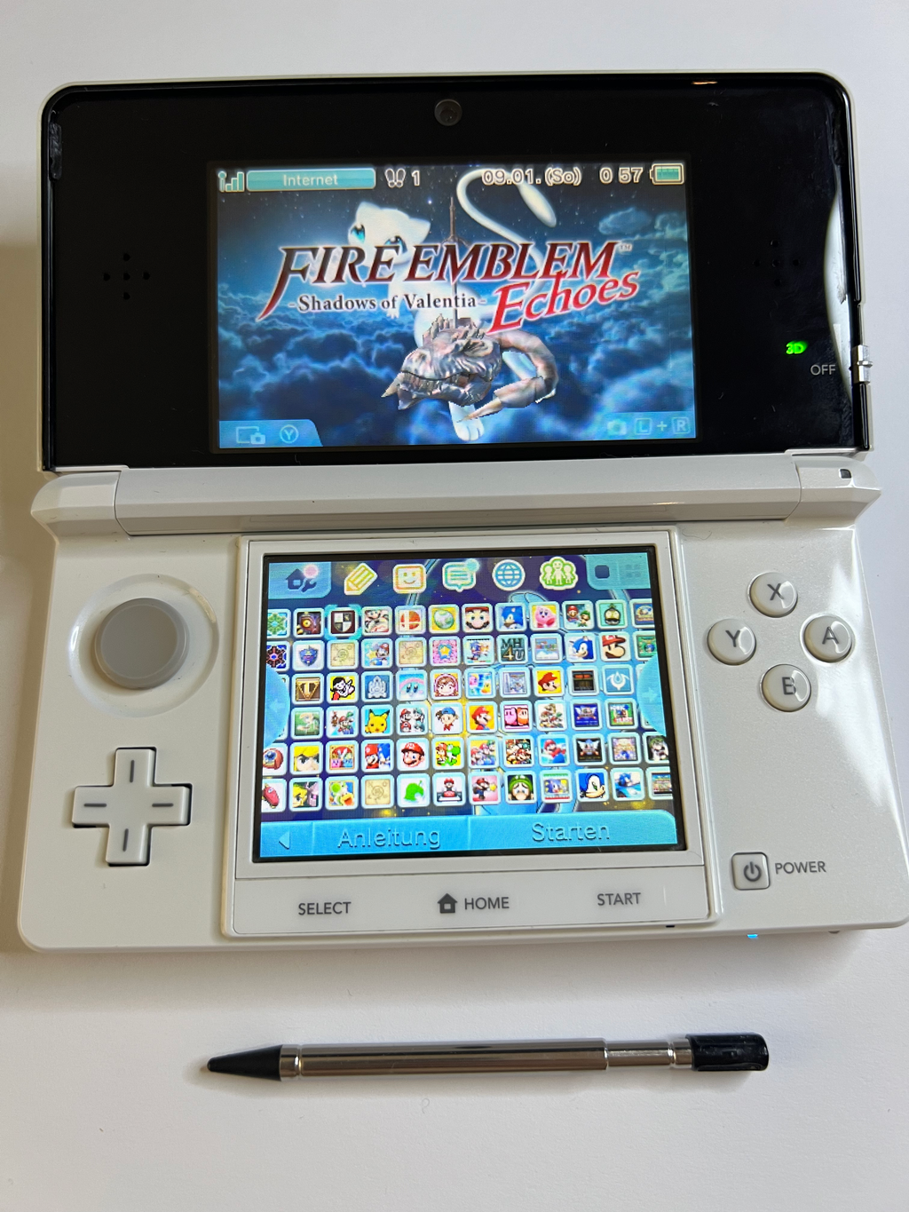 Nintendo 3DS Konsole perl weiß mit 128GB, Pokemon Bank, Poke Mover & vielen Extras