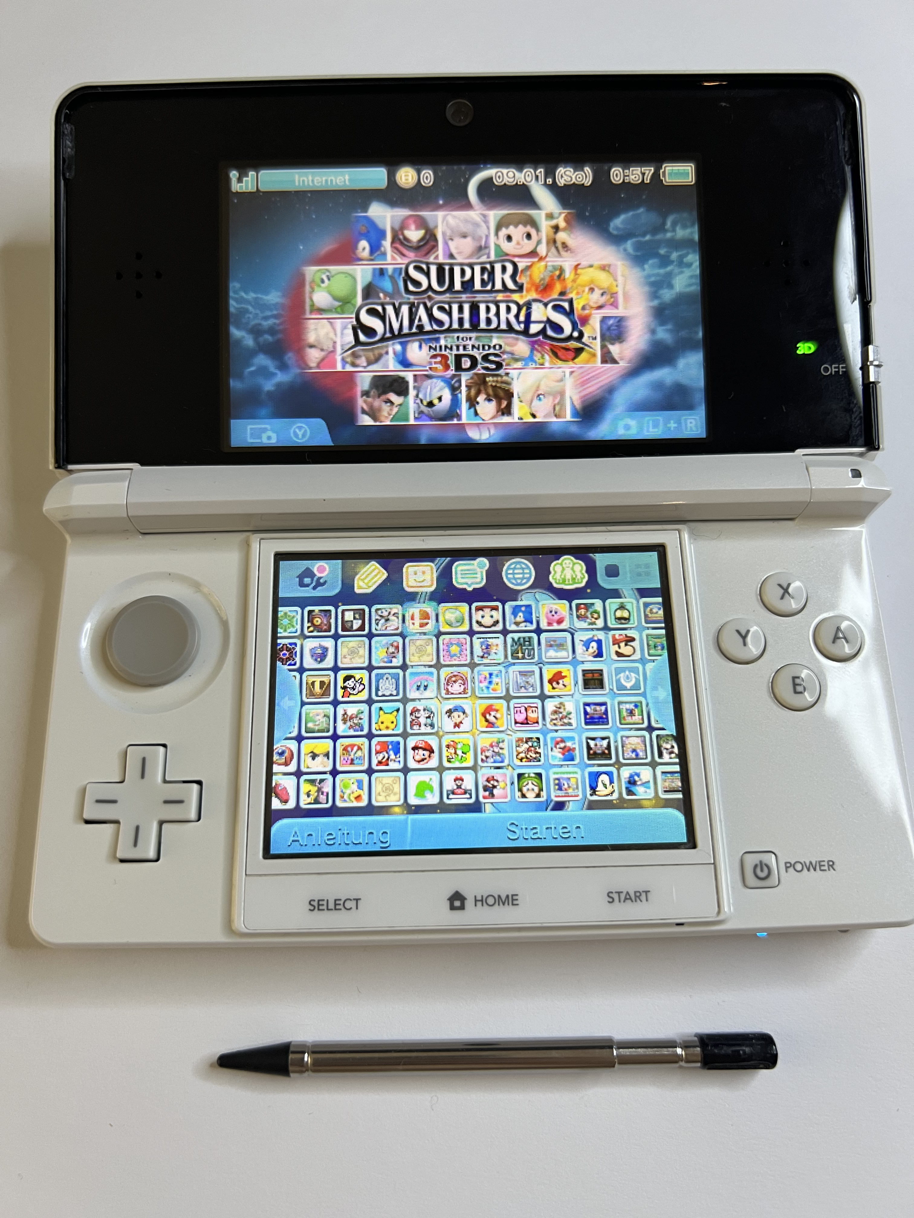 Nintendo 3DS Konsole perl weiß mit 128GB, Pokemon Bank, Poke Mover & vielen Extras