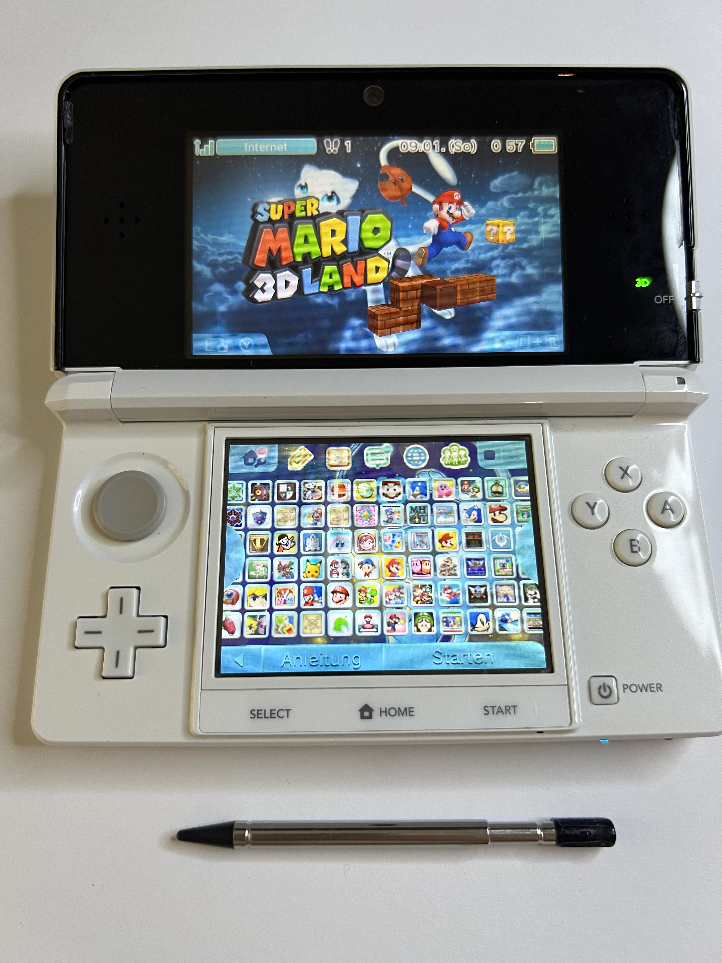 Nintendo 3DS Konsole perl weiß mit 128GB, Pokemon Bank, Poke Mover & vielen Extras