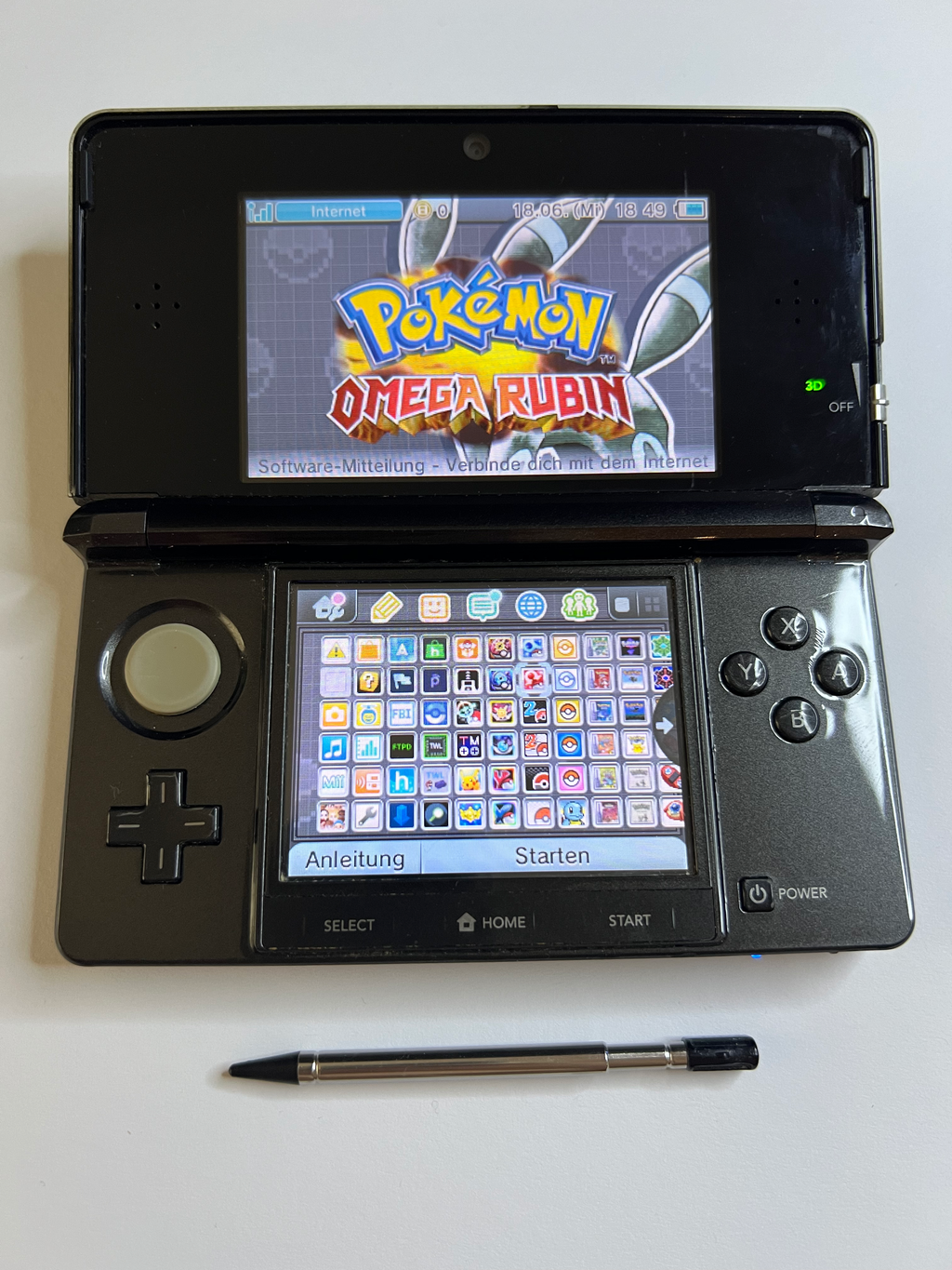 Nintendo 3DS Konsole cosmos schwarz mit 128GB, Pokemon Bank, Poke Mover & vielen Extras