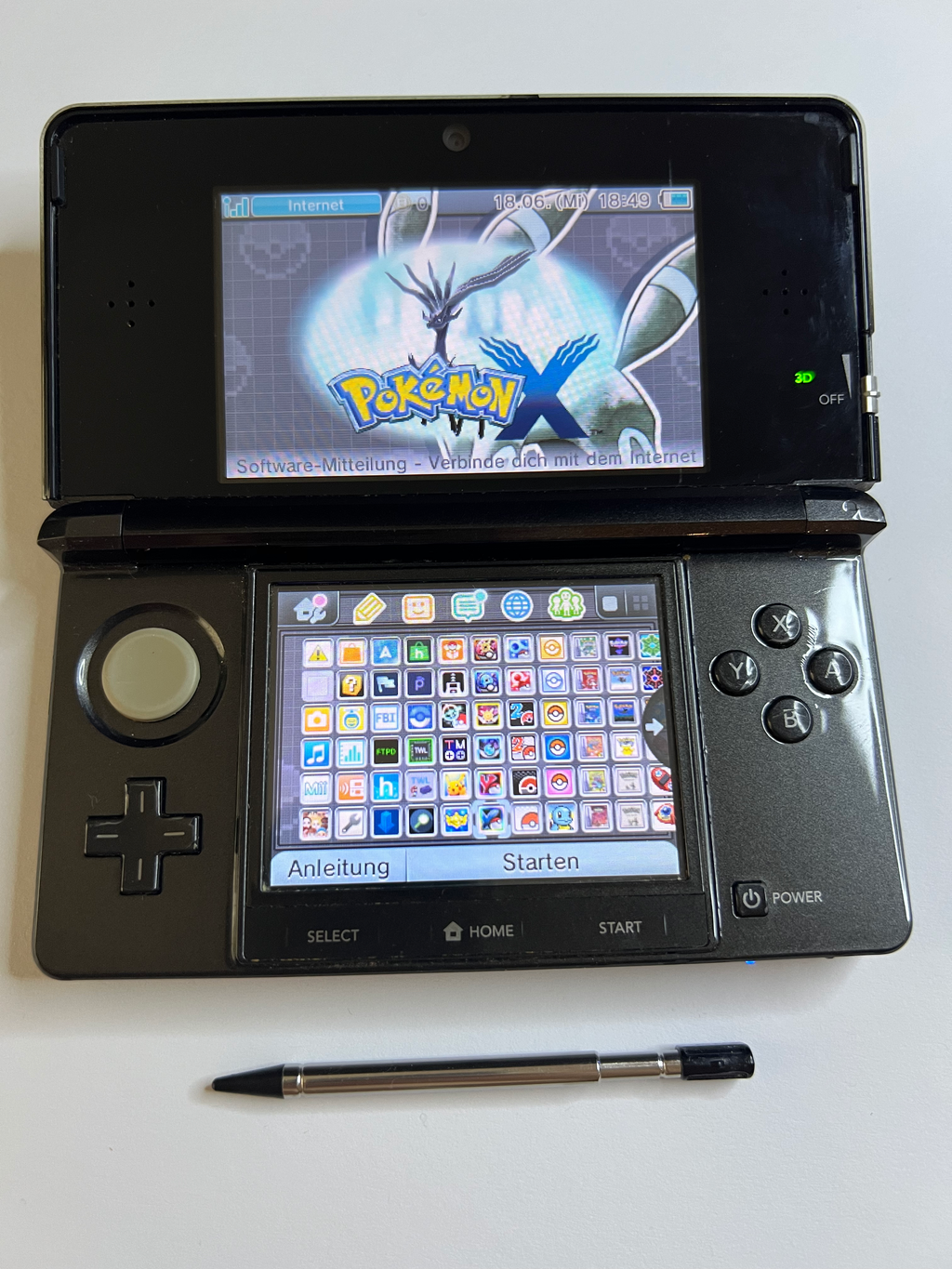 Nintendo 3DS Konsole cosmos schwarz mit 128GB, Pokemon Bank, Poke Mover & vielen Extras