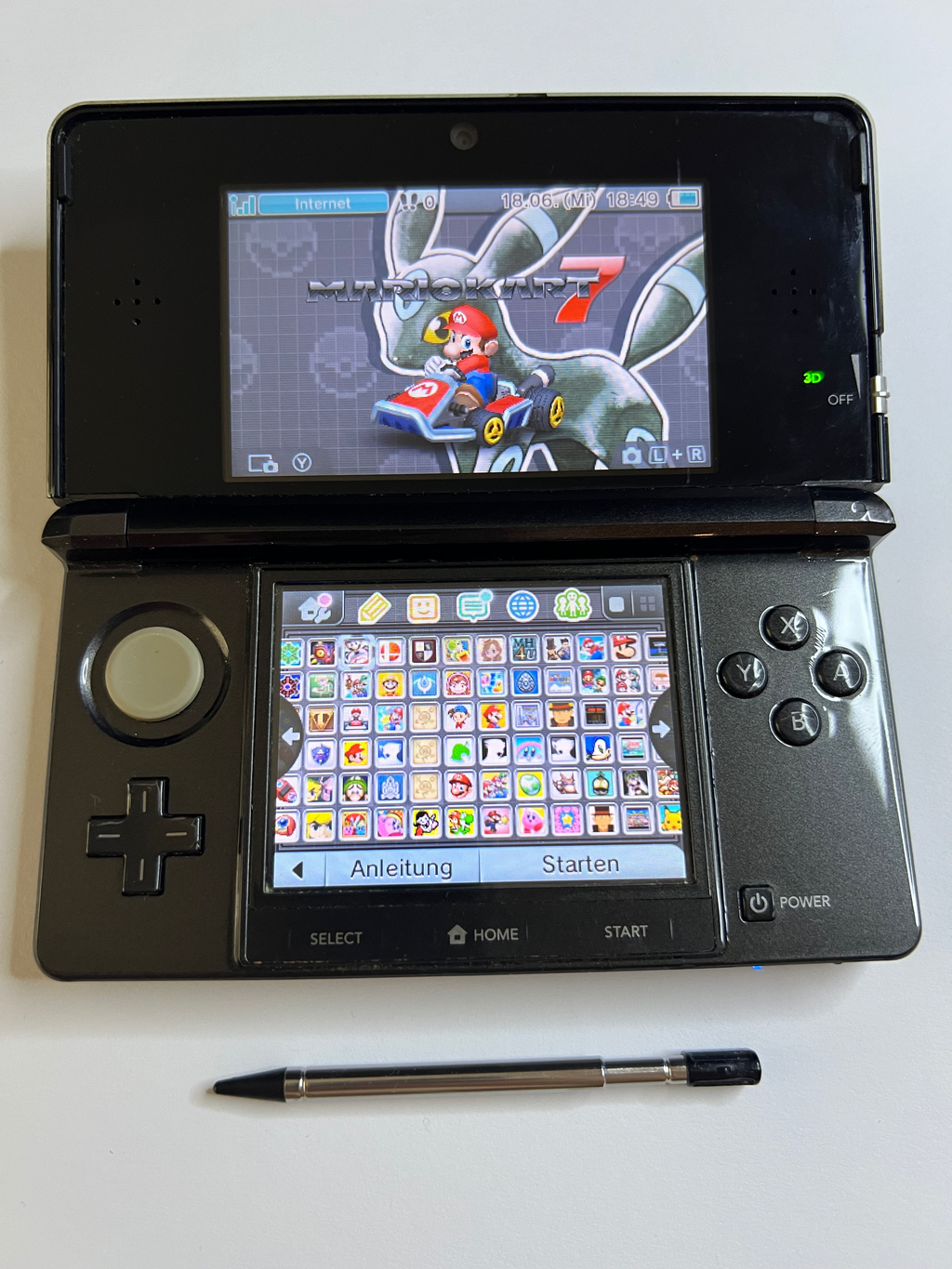 Nintendo 3DS Konsole cosmos schwarz mit 128GB, Pokemon Bank, Poke Mover & vielen Extras