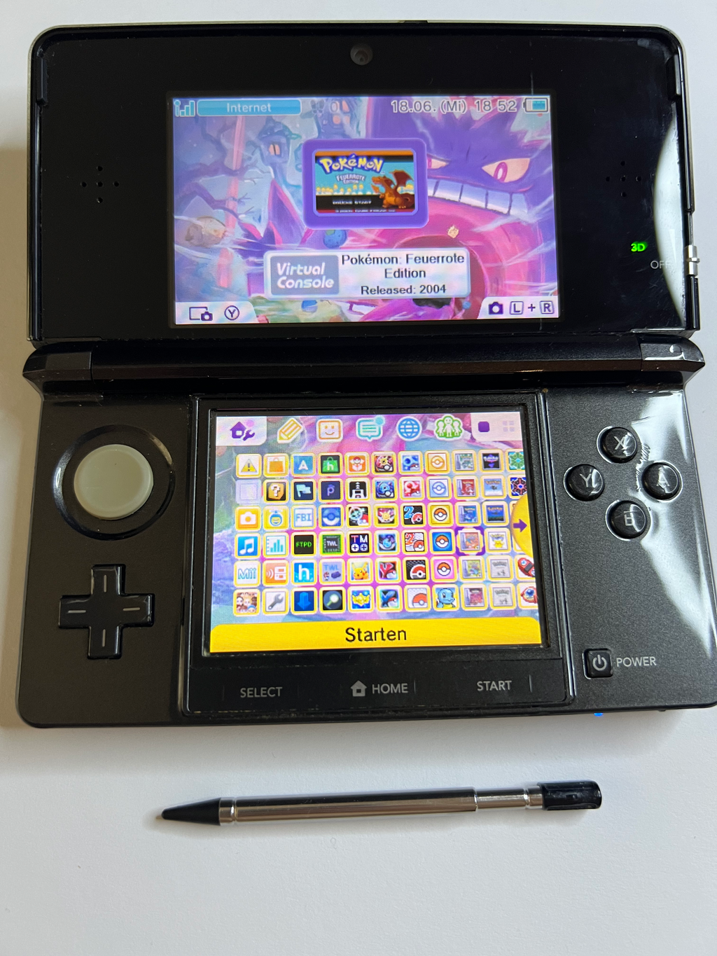 Nintendo 3DS Konsole cosmos schwarz mit 128GB, Pokemon Bank, Poke Mover & vielen Extras