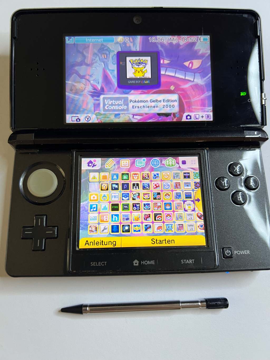 Nintendo 3DS Konsole cosmos schwarz mit 128GB, Pokemon Bank, Poke Mover & vielen Extras