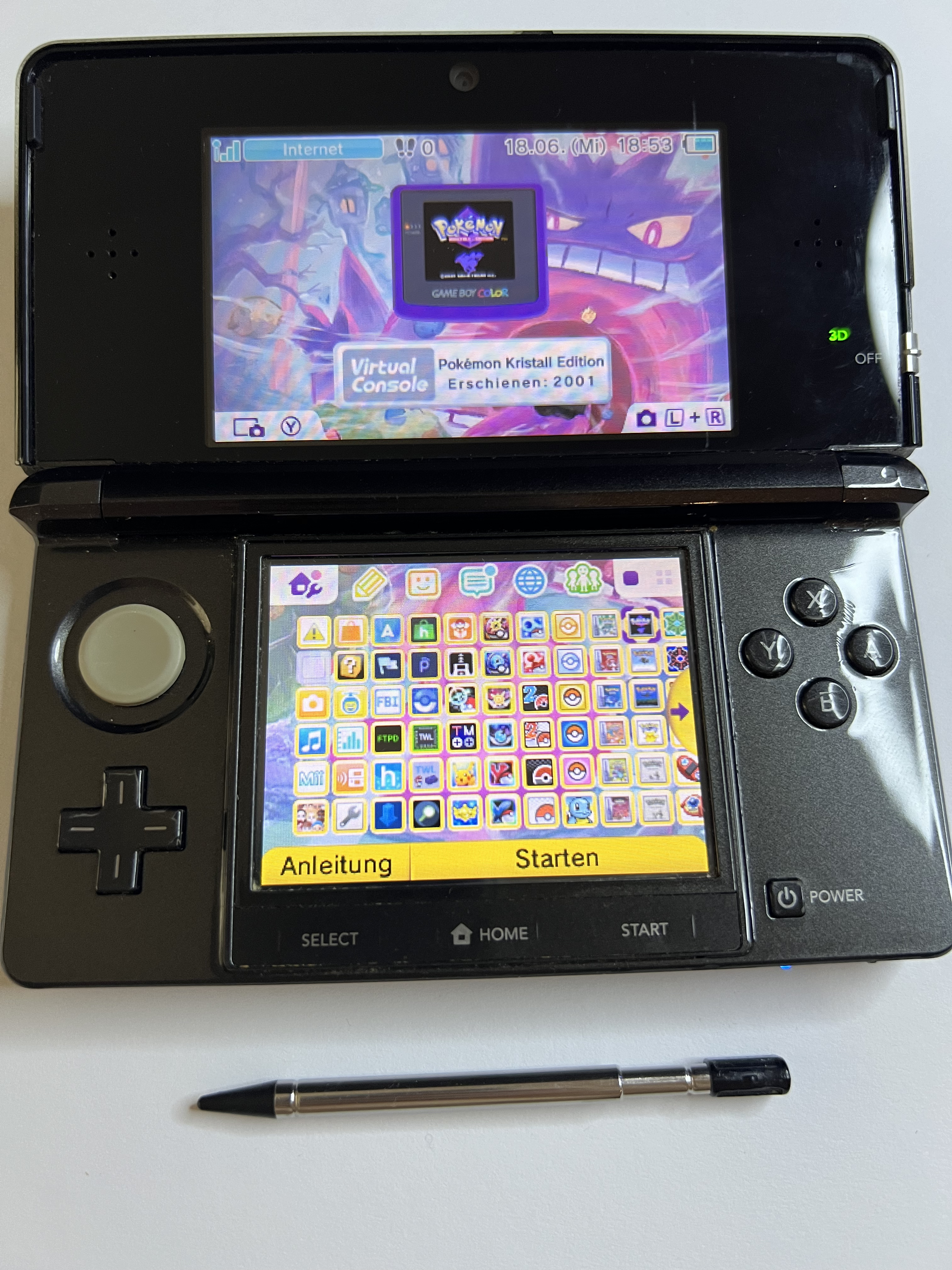 Nintendo 3DS Konsole cosmos schwarz mit 128GB, Pokemon Bank, Poke Mover & vielen Extras