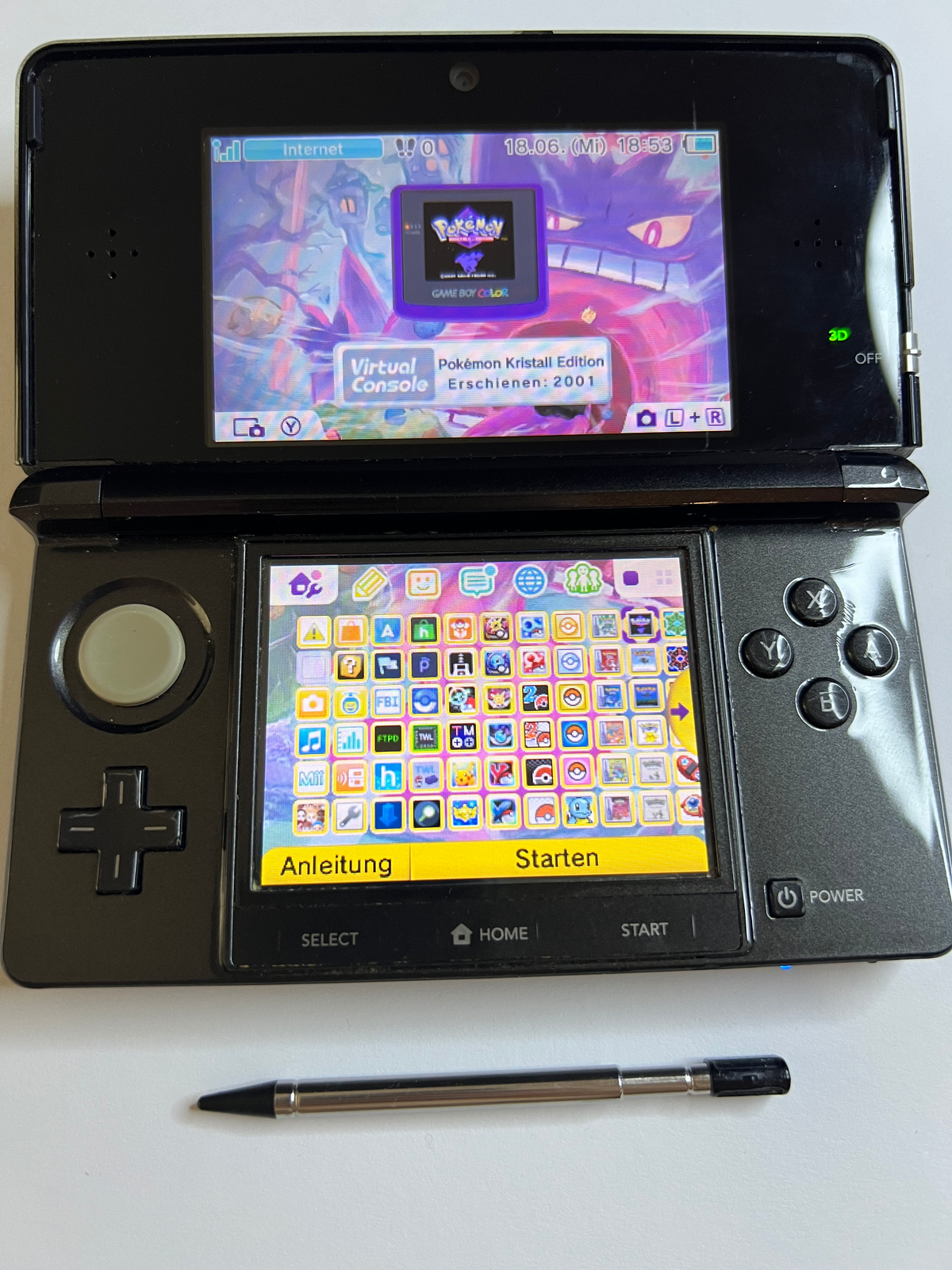 Nintendo 3DS Konsole cosmos schwarz mit 128GB, Pokemon Bank, Poke Mover & vielen Extras
