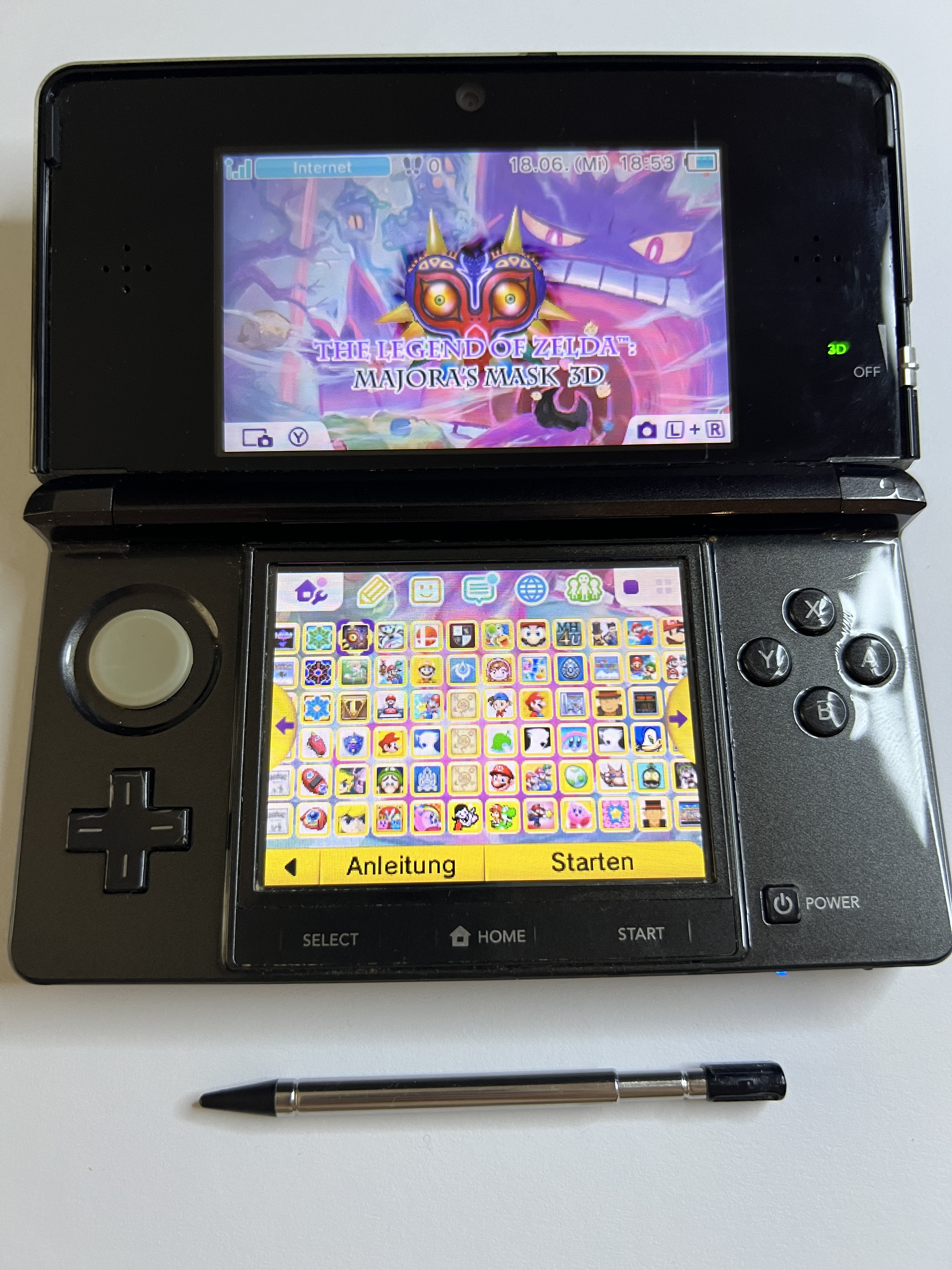 Nintendo 3DS Konsole cosmos schwarz mit 128GB, Pokemon Bank, Poke Mover & vielen Extras