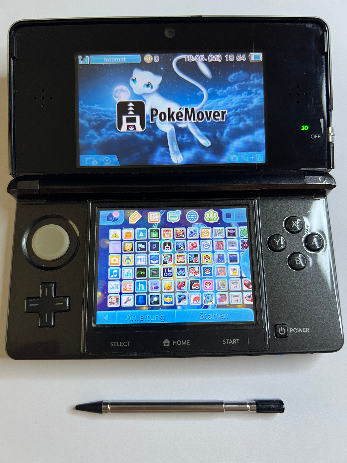 Nintendo 3DS Konsole cosmos schwarz mit 128GB, Pokemon Bank, Poke Mover & vielen Extras