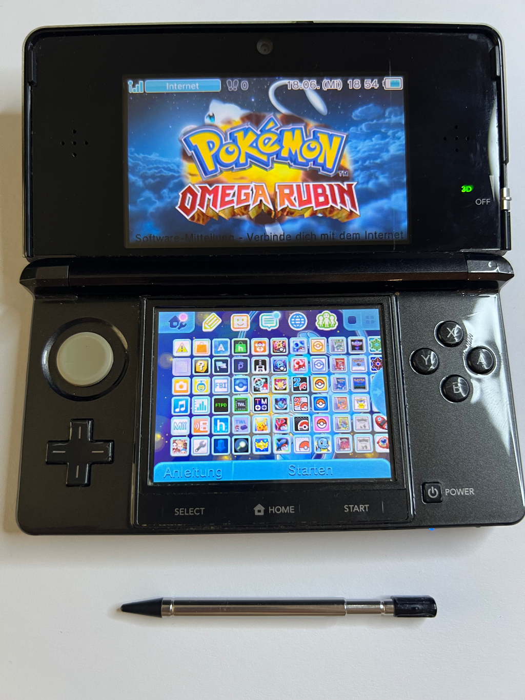 Nintendo 3DS Konsole cosmos schwarz mit 128GB, Pokemon Bank, Poke Mover & vielen Extras