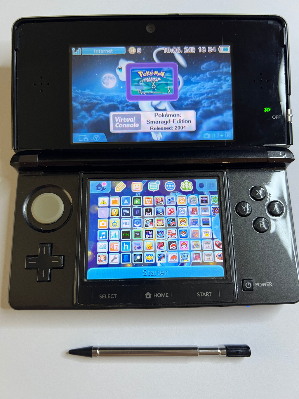 Nintendo 3DS Konsole cosmos schwarz mit 128GB, Pokemon Bank, Poke Mover & vielen Extras