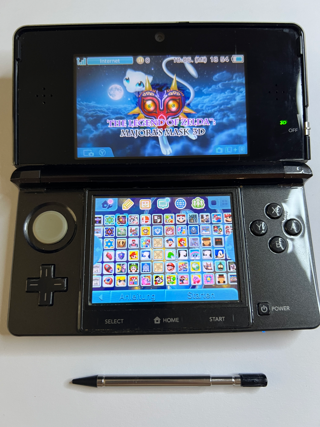 Nintendo 3DS Konsole cosmos schwarz mit 128GB, Pokemon Bank, Poke Mover & vielen Extras