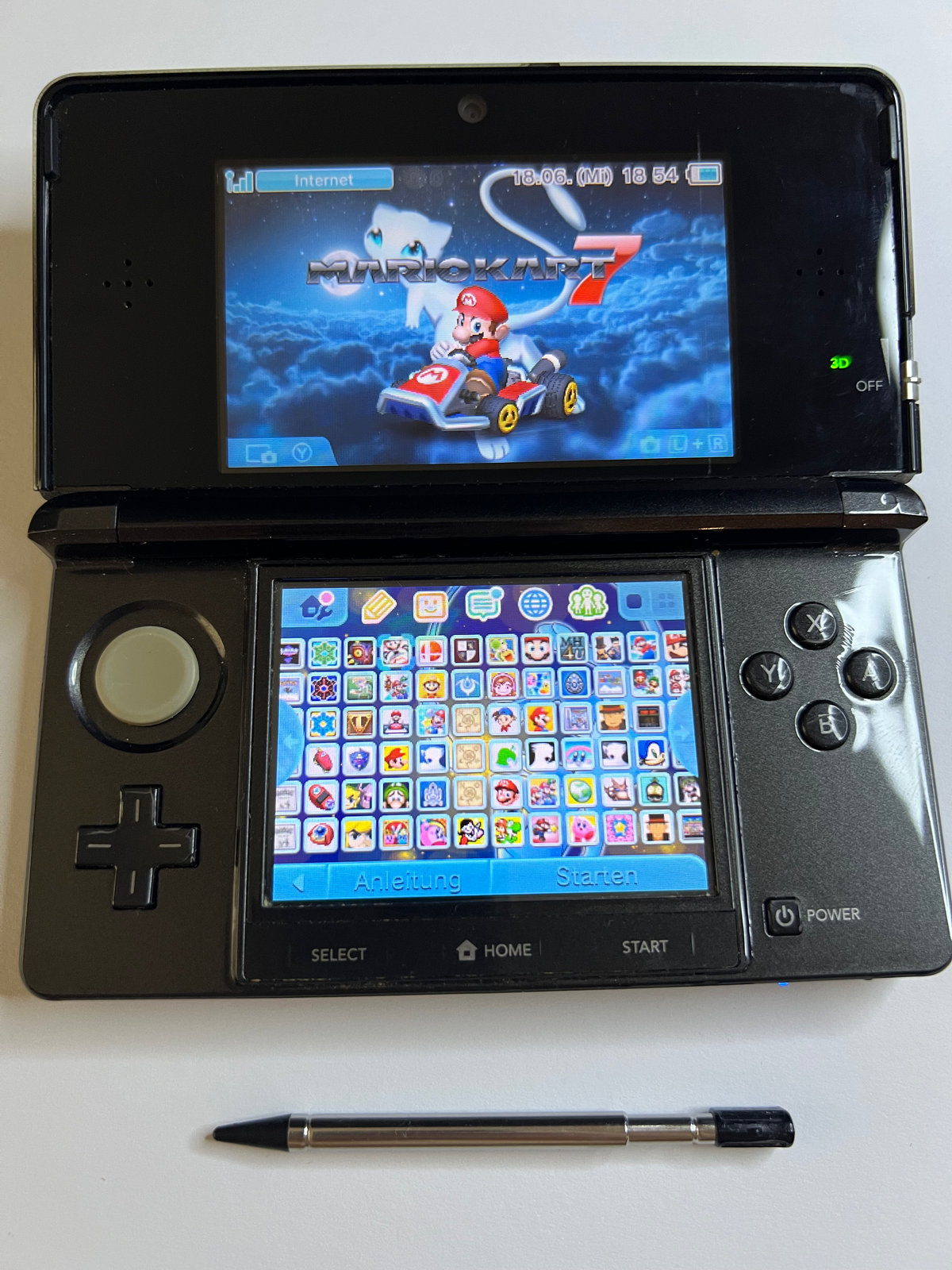 Nintendo 3DS Konsole cosmos schwarz mit 128GB, Pokemon Bank, Poke Mover & vielen Extras
